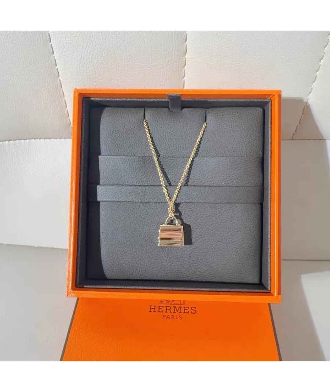 HERMES Розовое колье из розового золота, фото 4