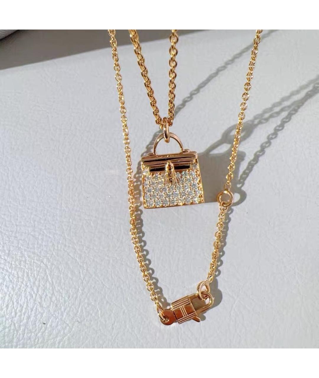 HERMES Розовое колье из розового золота, фото 6