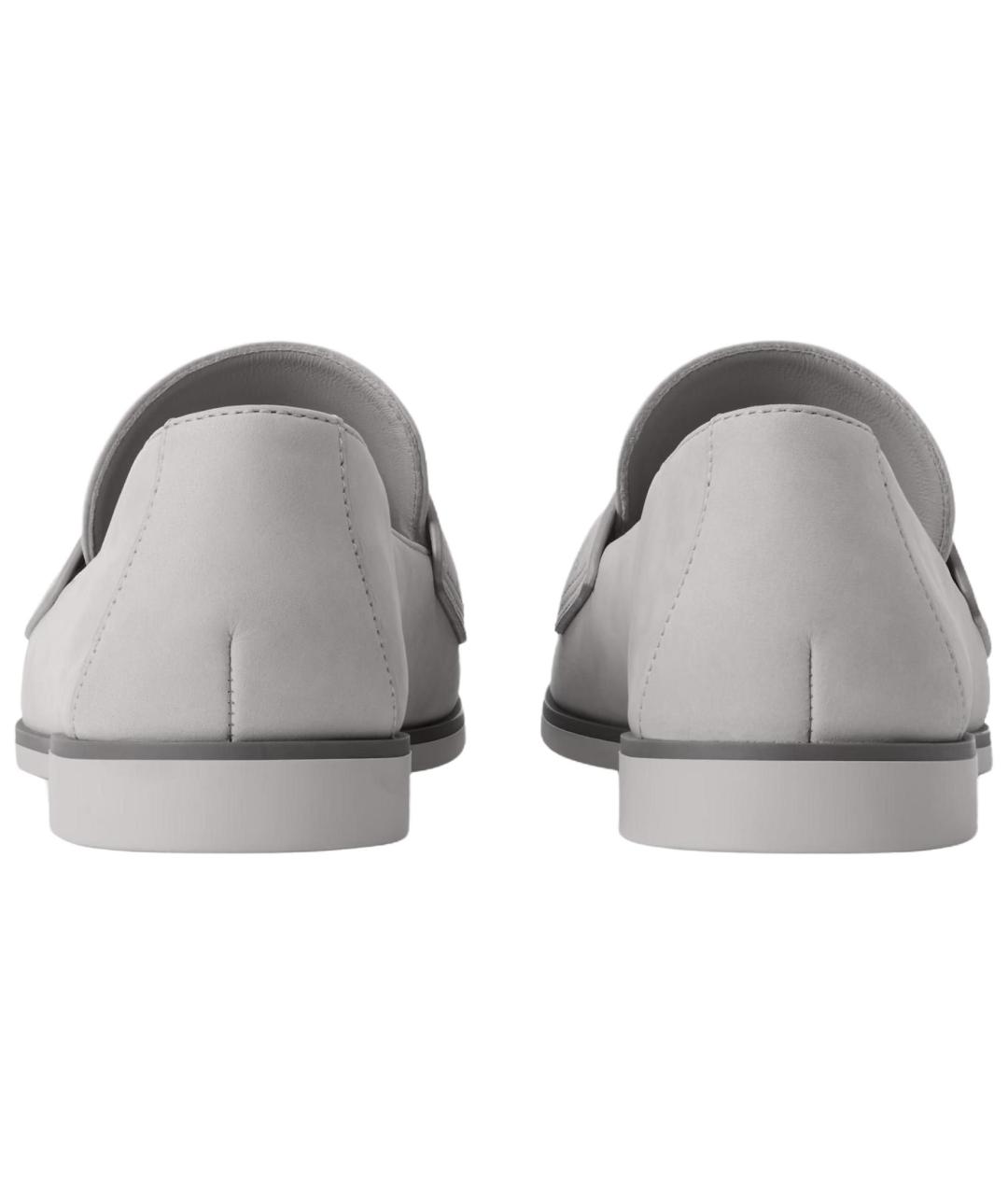 LOUIS VUITTON Серые кожаные лоферы, фото 4