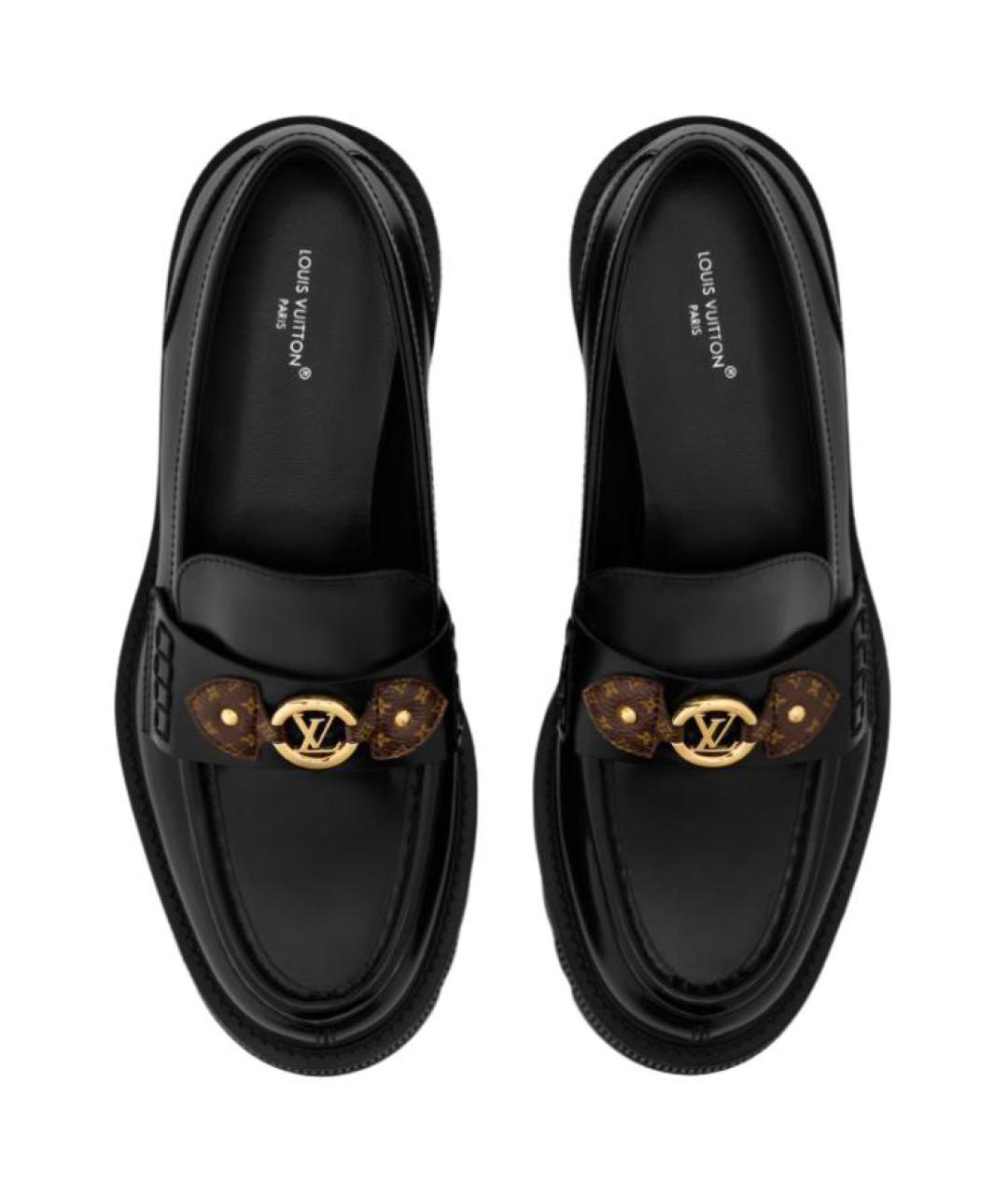 LOUIS VUITTON Черные кожаные лоферы, фото 4