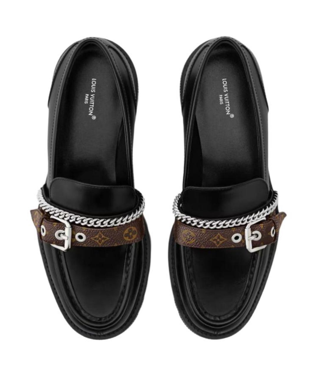 LOUIS VUITTON Черные кожаные лоферы, фото 4