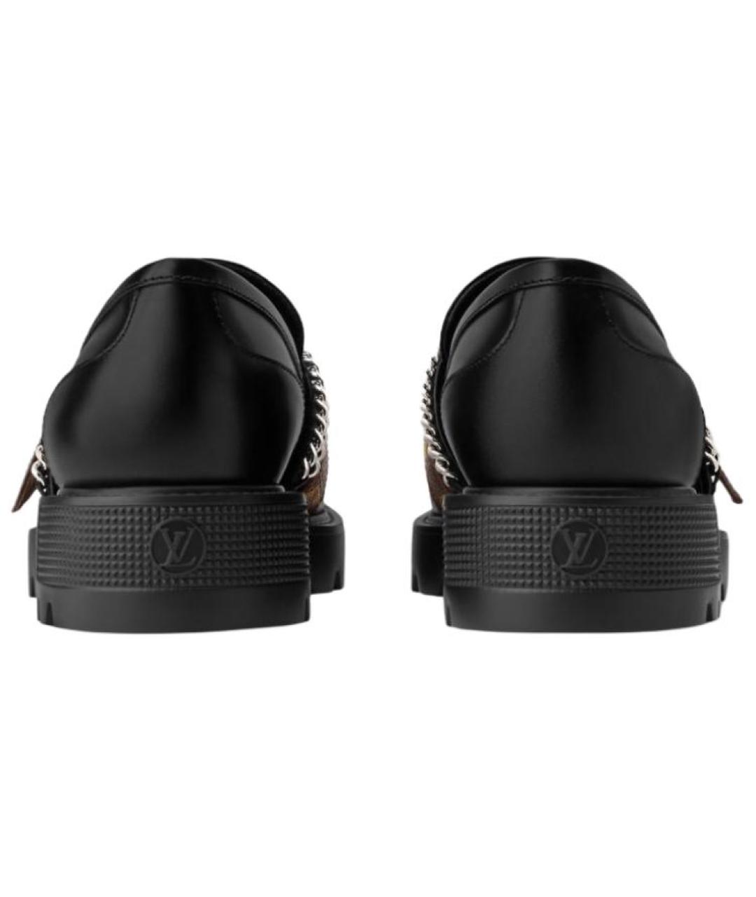 LOUIS VUITTON Черные кожаные лоферы, фото 5