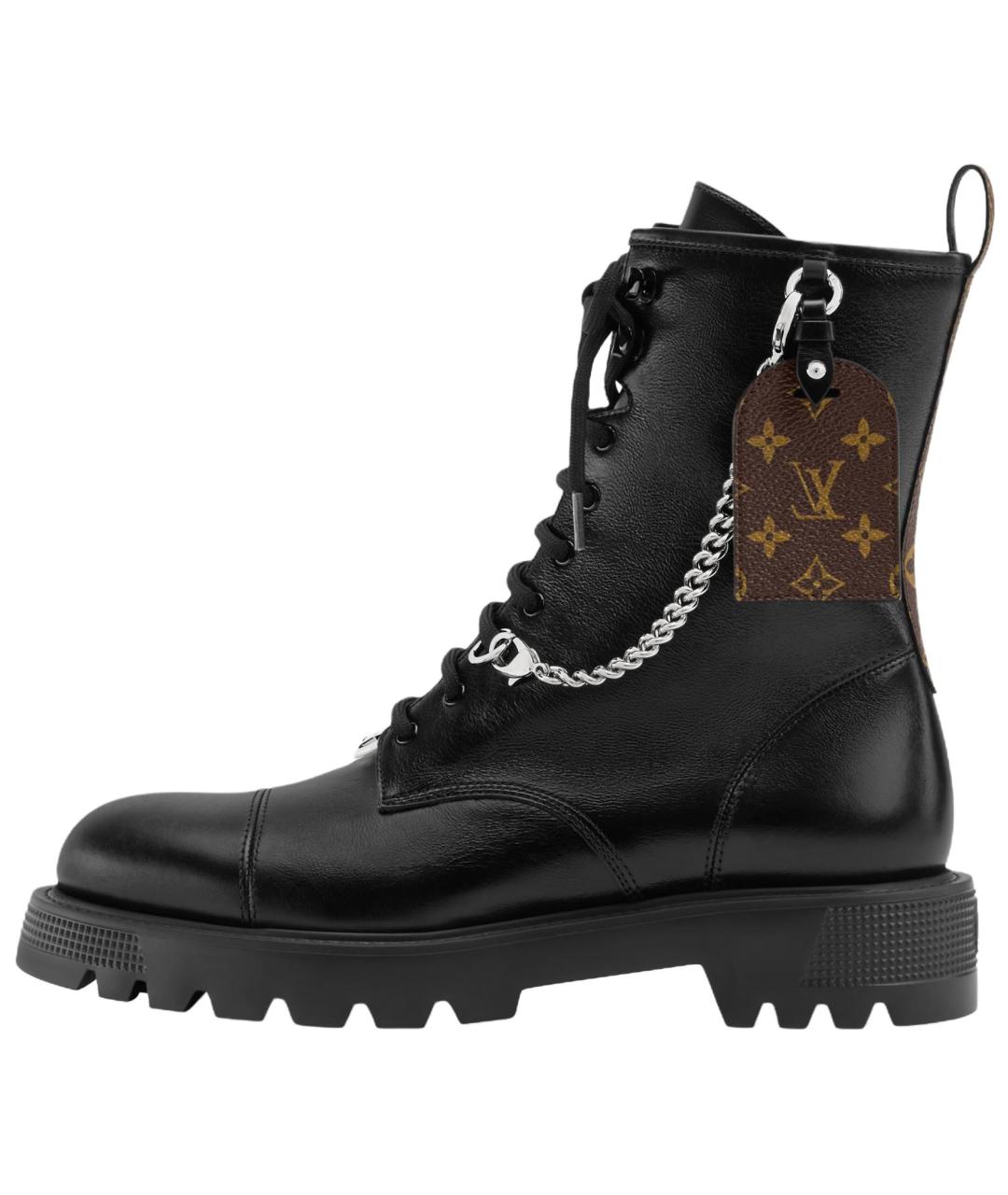 LOUIS VUITTON Черные кожаные ботинки, фото 2