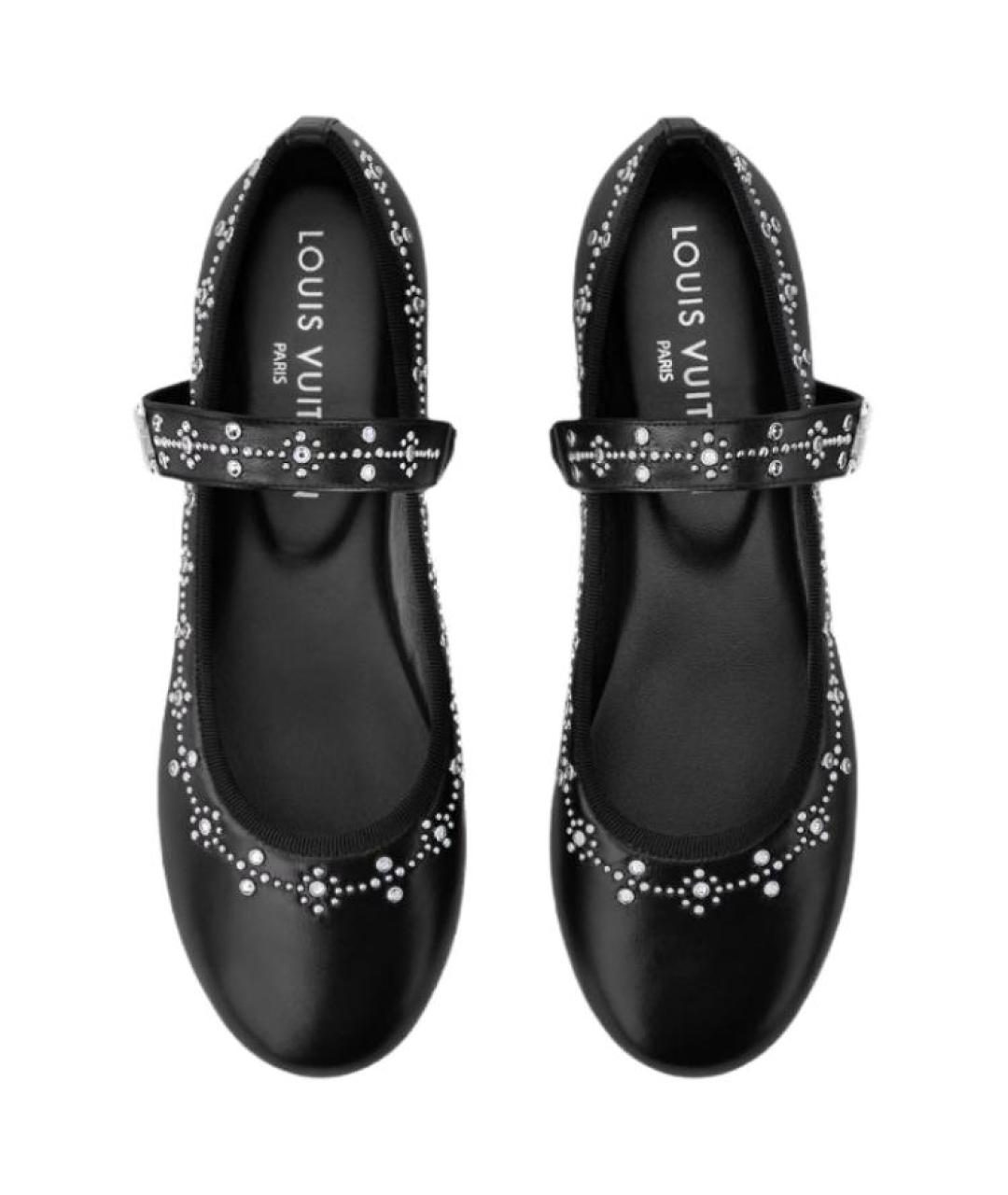 LOUIS VUITTON Черные кожаные балетки, фото 4