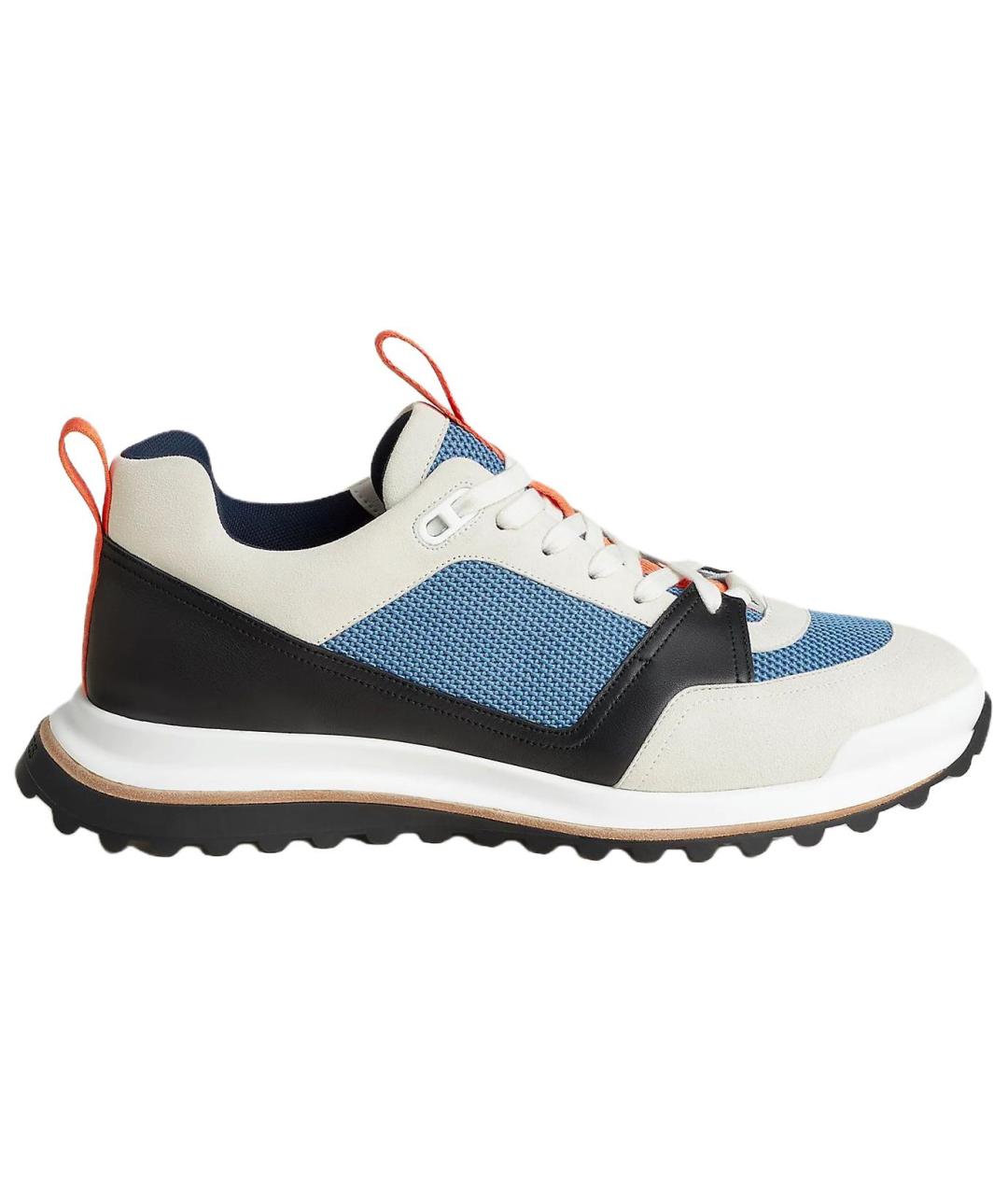 HERMES Голубые текстильные низкие кроссовки / кеды, фото 1