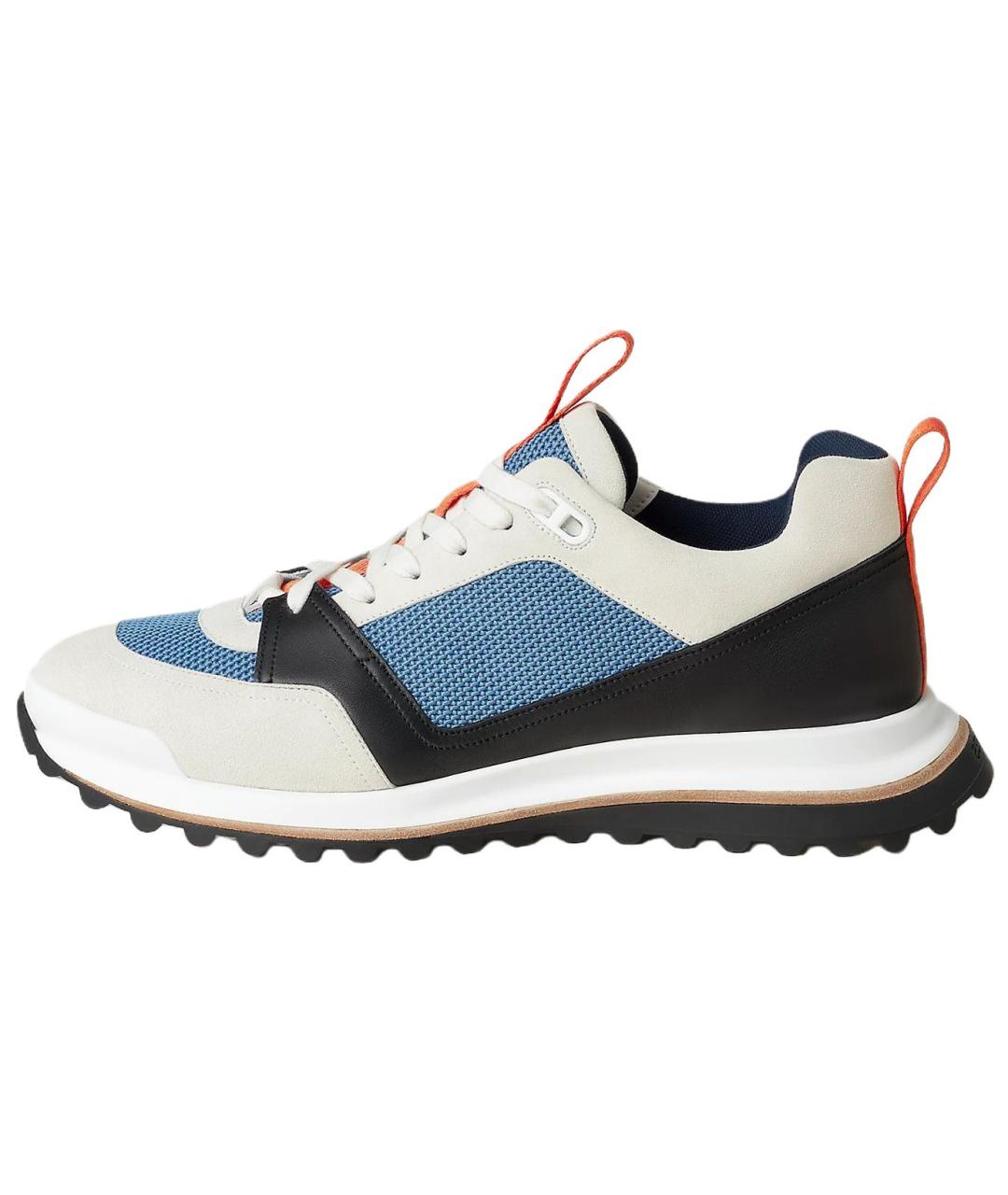 HERMES Голубые текстильные низкие кроссовки / кеды, фото 2