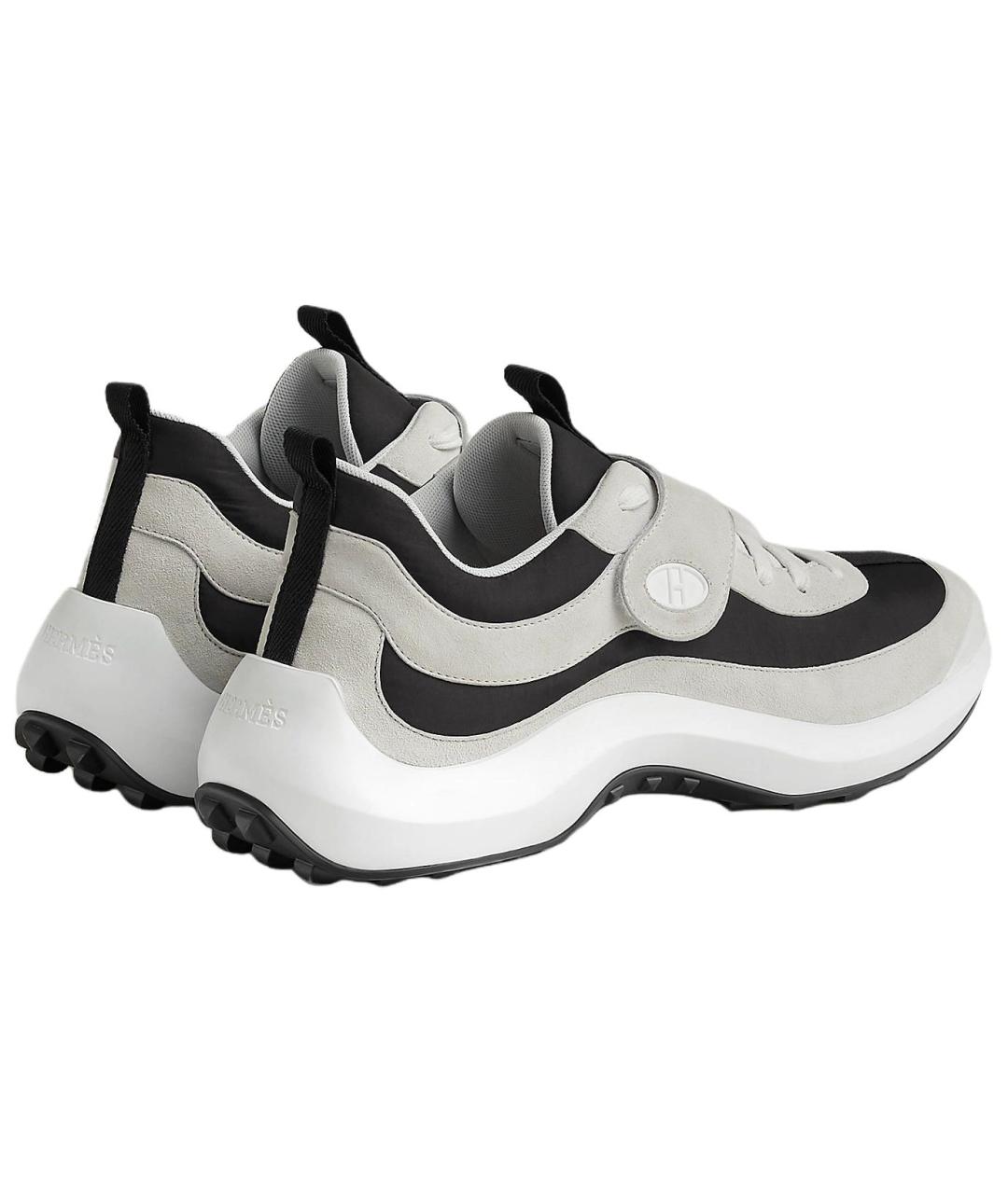 HERMES Белые замшевые низкие кроссовки / кеды, фото 4