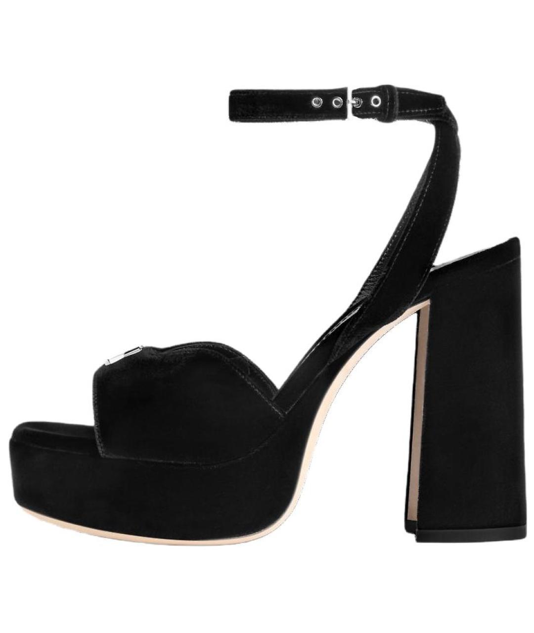 LOUIS VUITTON Черные замшевые босоножки, фото 2