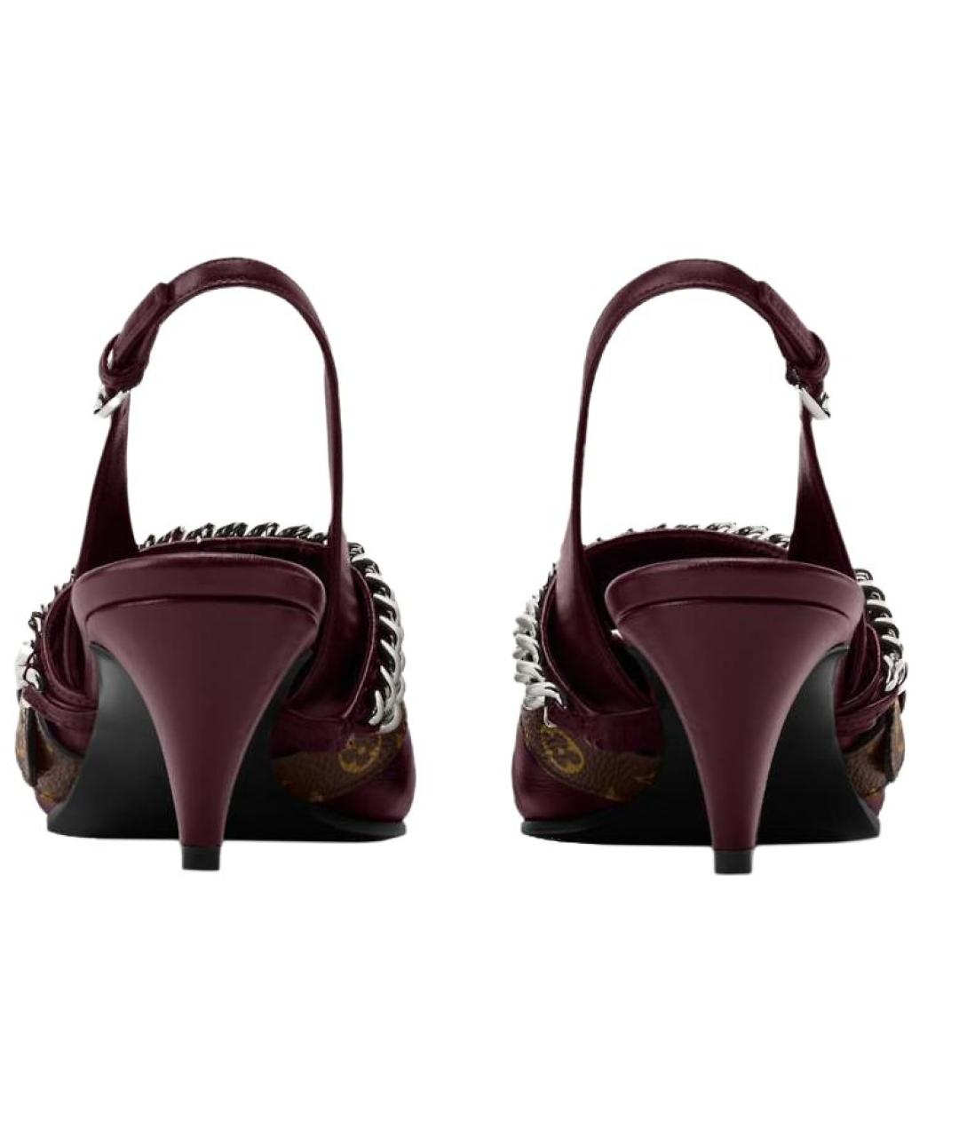 LOUIS VUITTON Бордовые кожаные туфли, фото 5