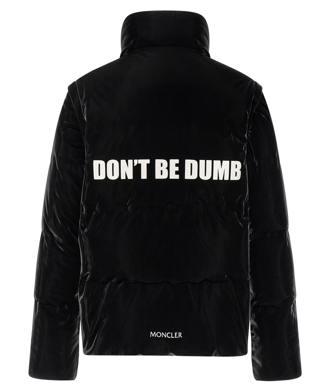 MONCLER Черный полиэстеровый пуховик, фото 3