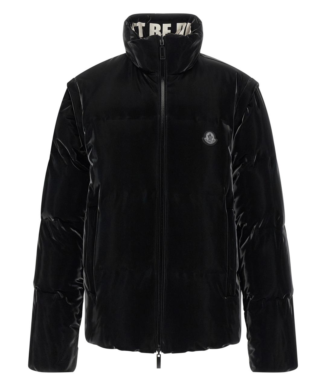 MONCLER Черный полиэстеровый пуховик, фото 1