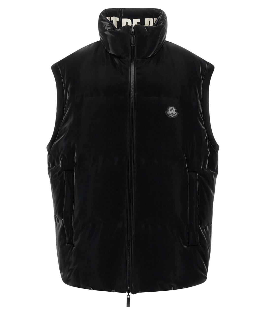 MONCLER Черный полиэстеровый пуховик, фото 4