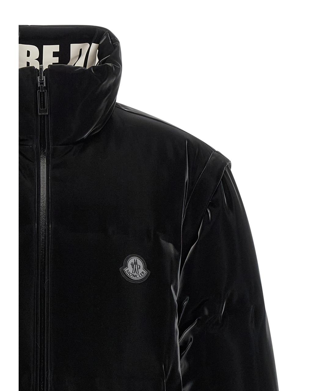 MONCLER Черный полиэстеровый пуховик, фото 5