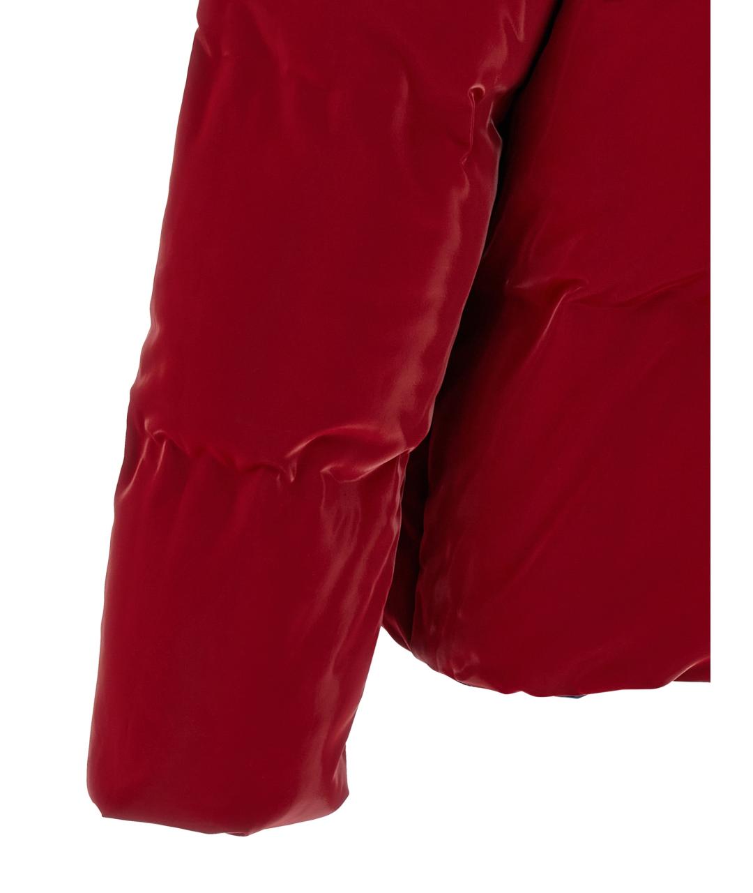 MONCLER Красный полиэстеровый пуховик, фото 6