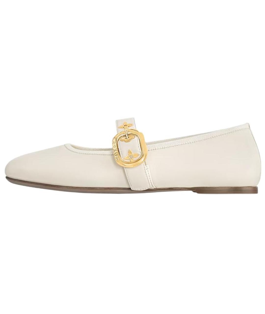LOUIS VUITTON Белые кожаные балетки, фото 2