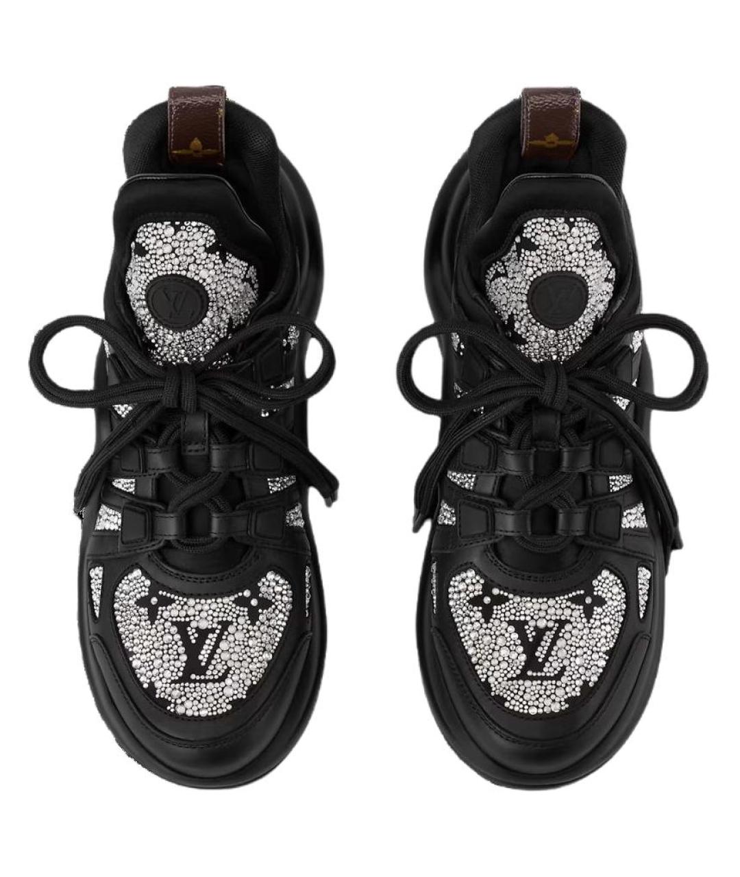 LOUIS VUITTON Черные кожаные кроссовки, фото 4