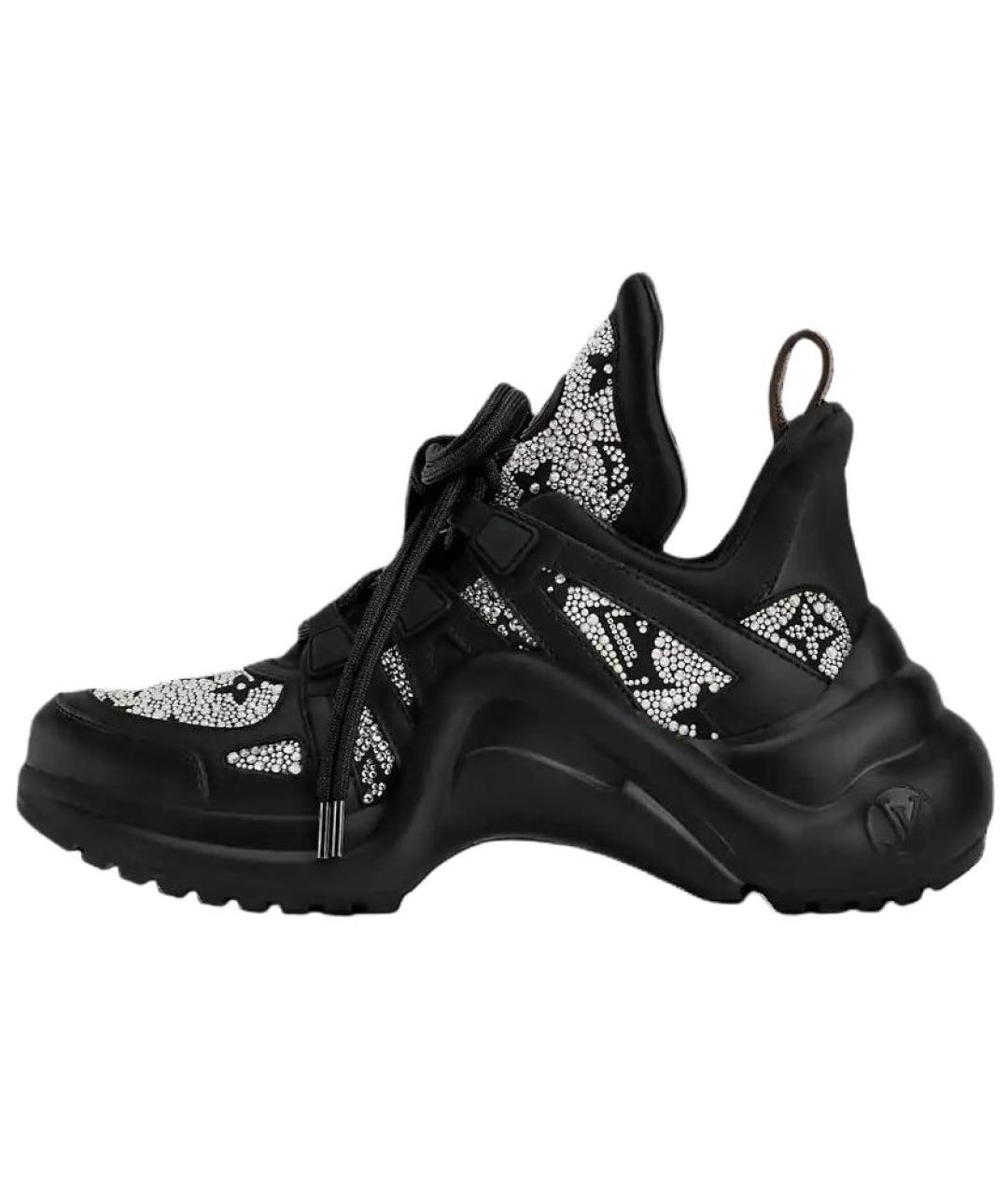 LOUIS VUITTON Черные кожаные кроссовки, фото 2