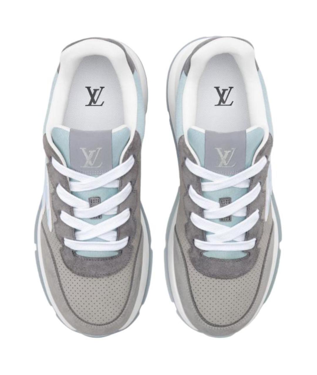 LOUIS VUITTON Серые кожаные низкие кроссовки / кеды, фото 4