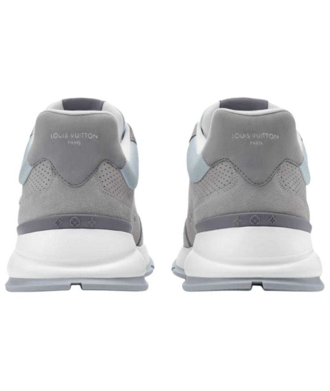 LOUIS VUITTON Серые кожаные низкие кроссовки / кеды, фото 5