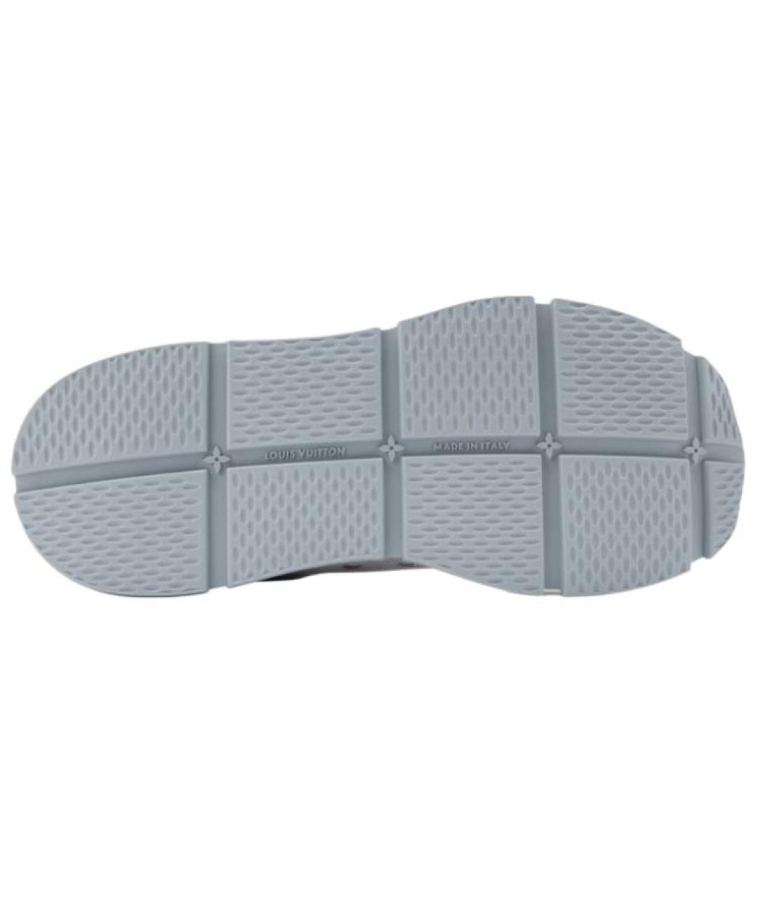 LOUIS VUITTON Серые кожаные низкие кроссовки / кеды, фото 6