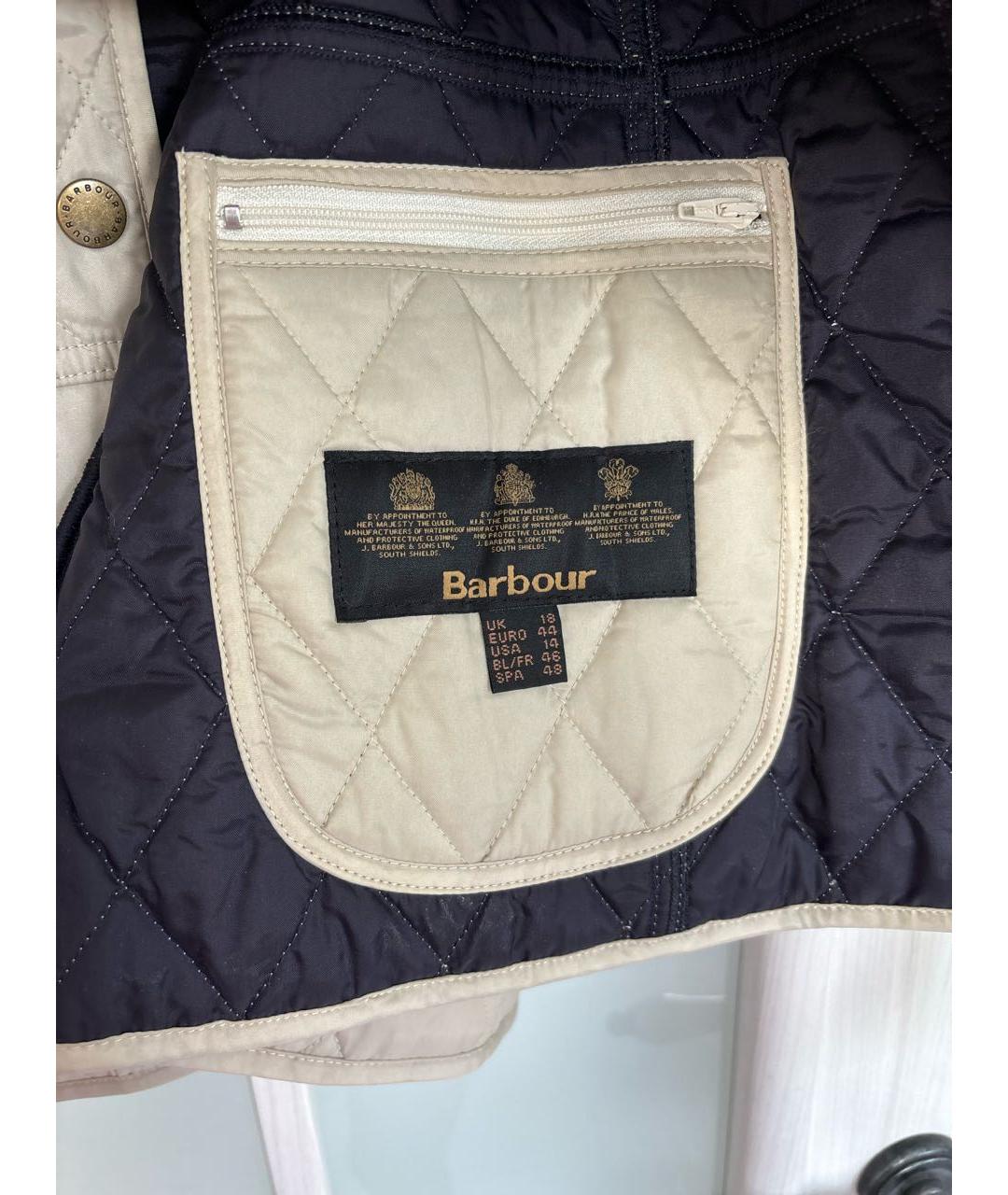 BARBOUR Бежевая полиэстеровая куртка, фото 5