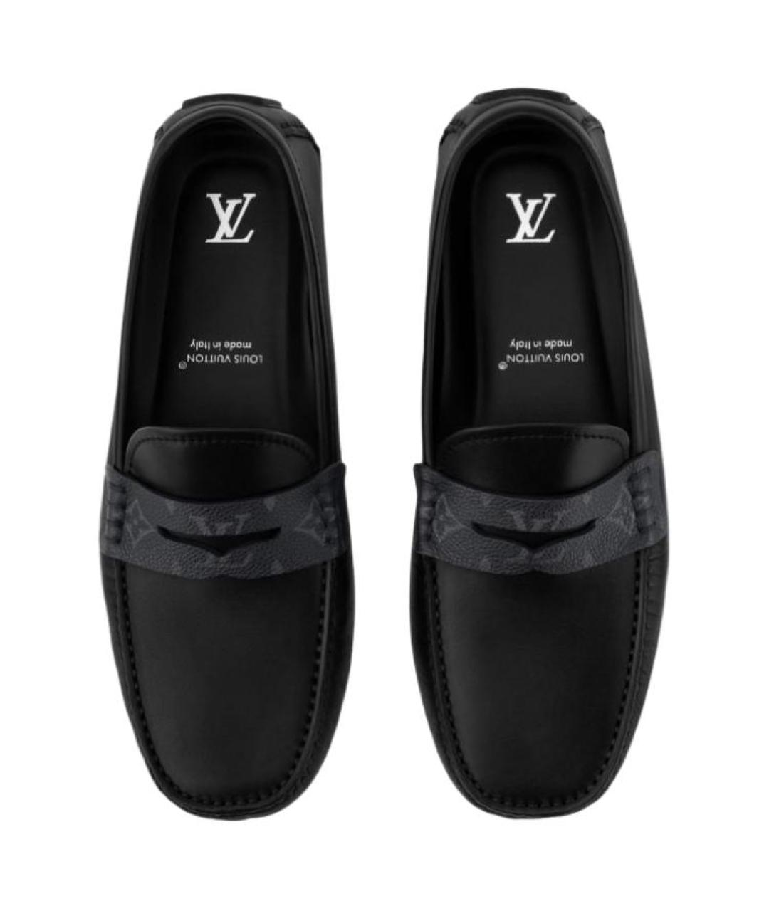 LOUIS VUITTON Черные кожаные мокасины, фото 4