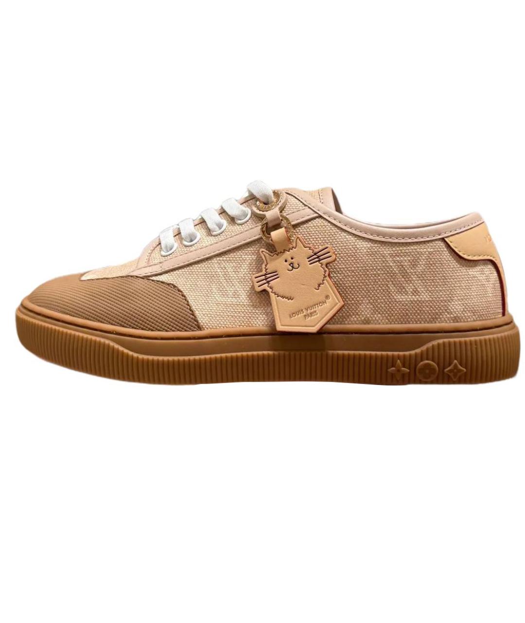 LOUIS VUITTON Бежевые текстильные кеды, фото 3