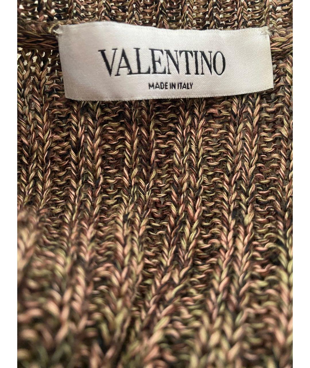 VALENTINO Коричневый льняной джемпер / свитер, фото 8