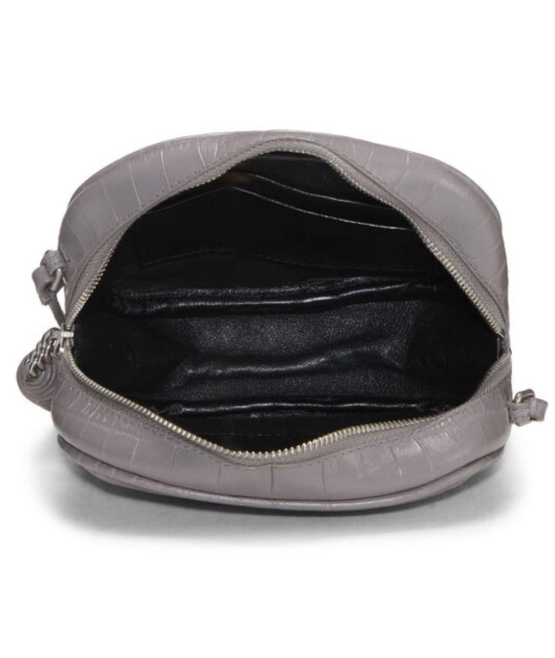 SAINT LAURENT Серая кожаная сумка через плечо, фото 7