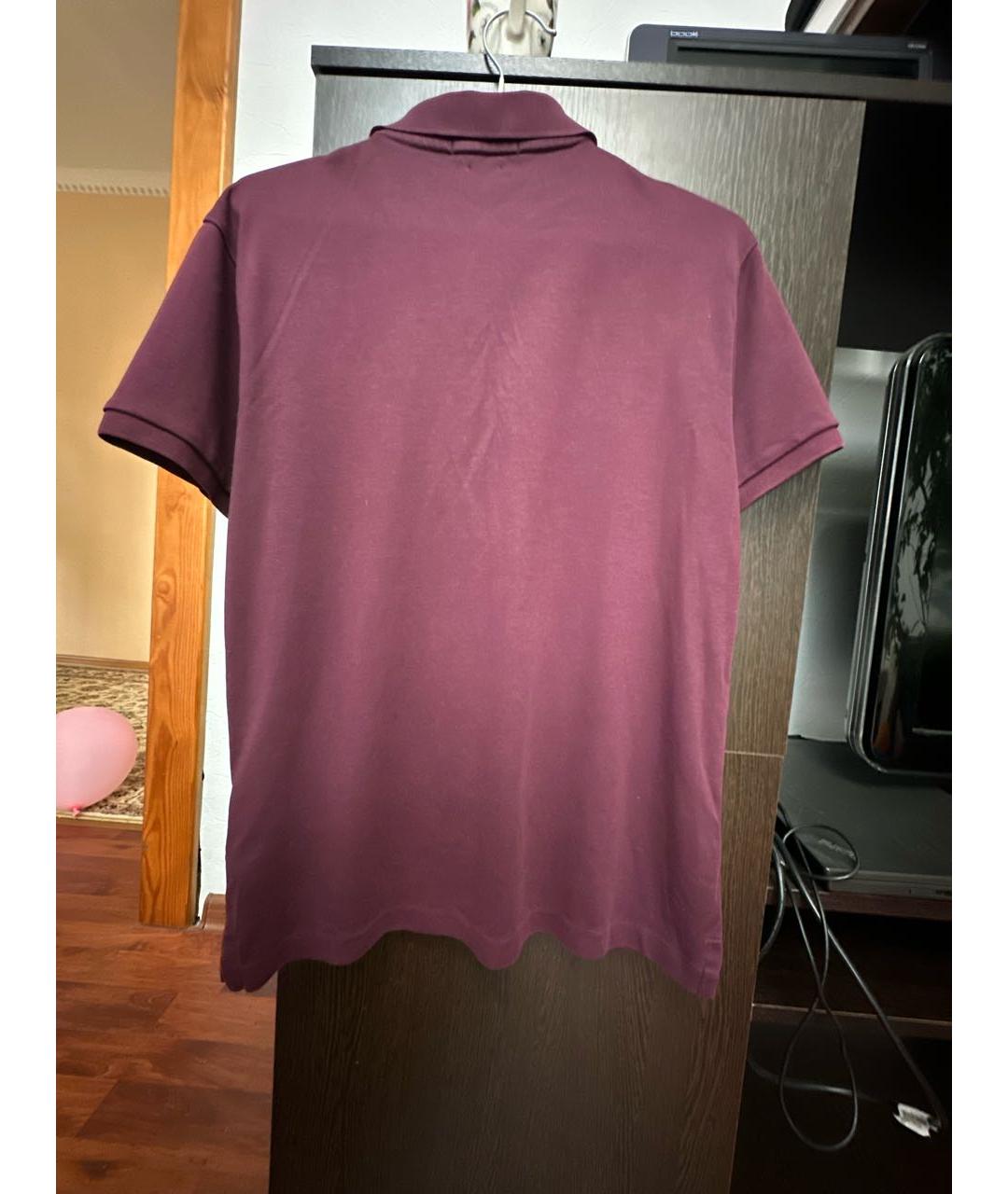 POLO RALPH LAUREN Бордовое хлопковое поло с коротким рукавом, фото 2