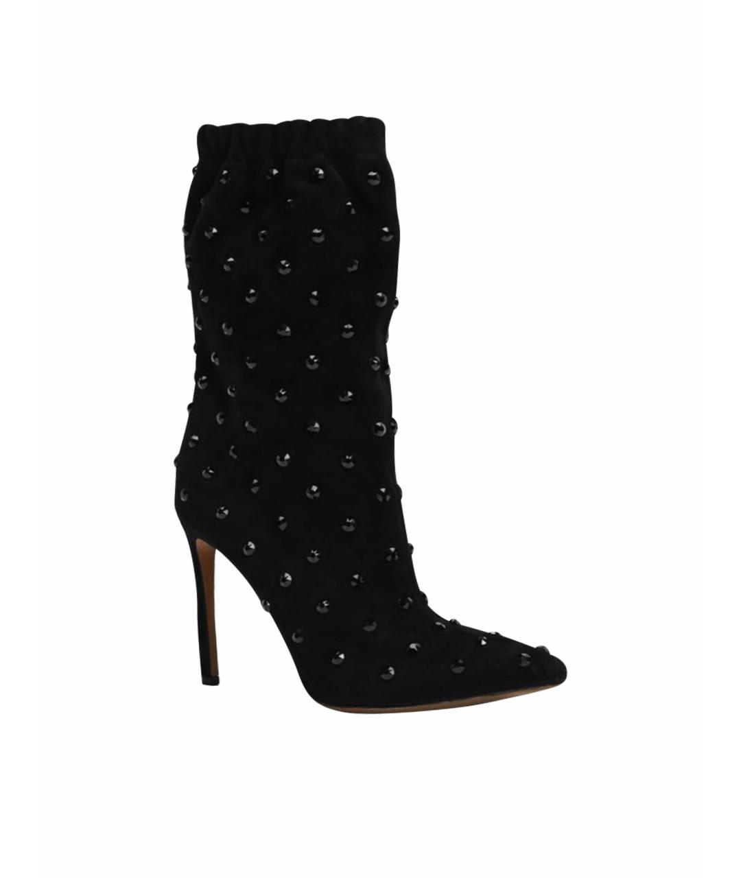 VALENTINO Черные замшевые сапоги, фото 1