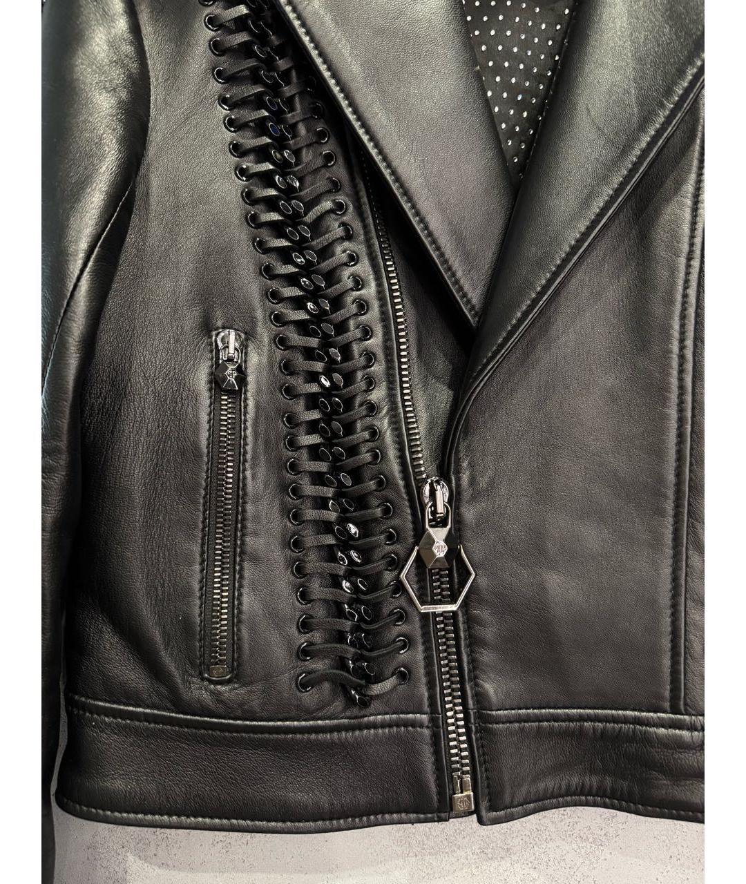 PHILIPP PLEIN Черная кожаная куртка, фото 6