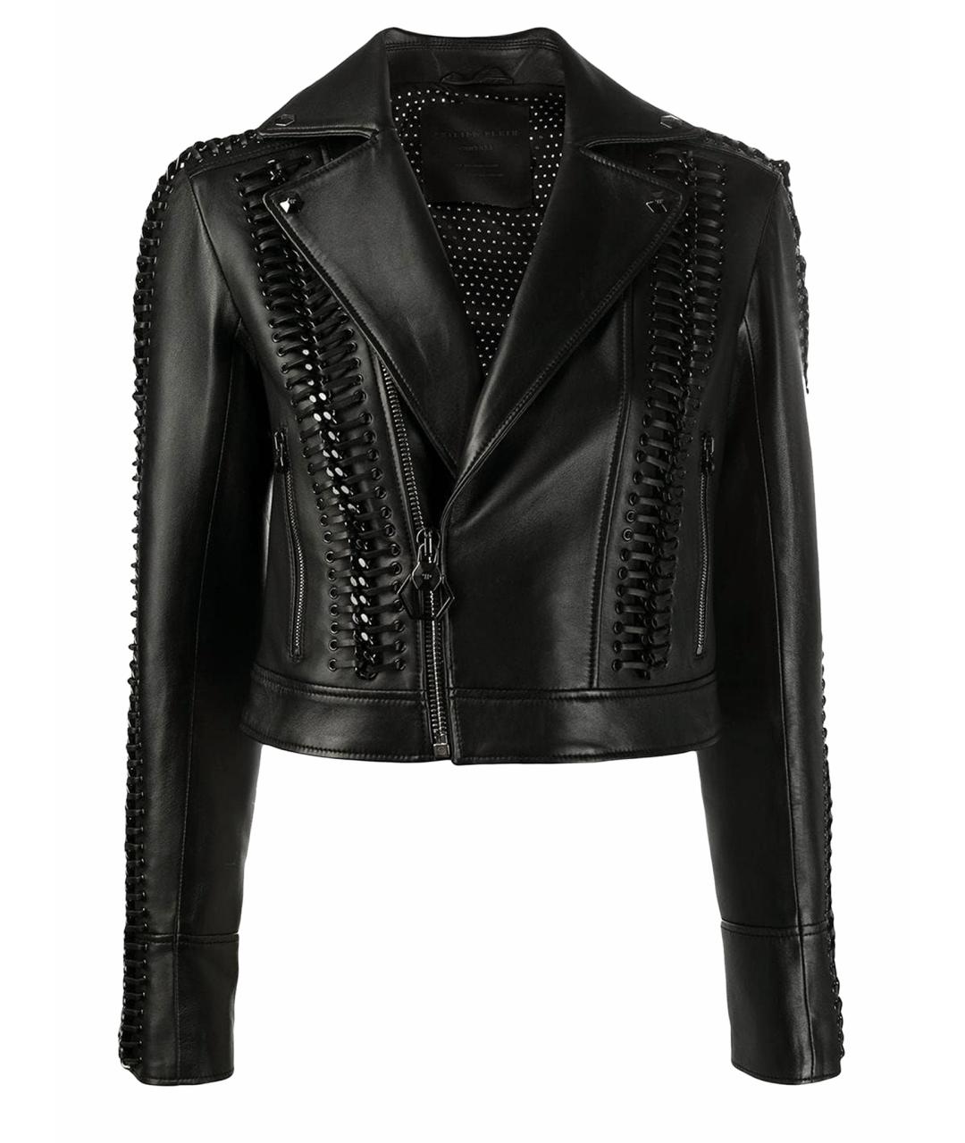 PHILIPP PLEIN Черная кожаная куртка, фото 1