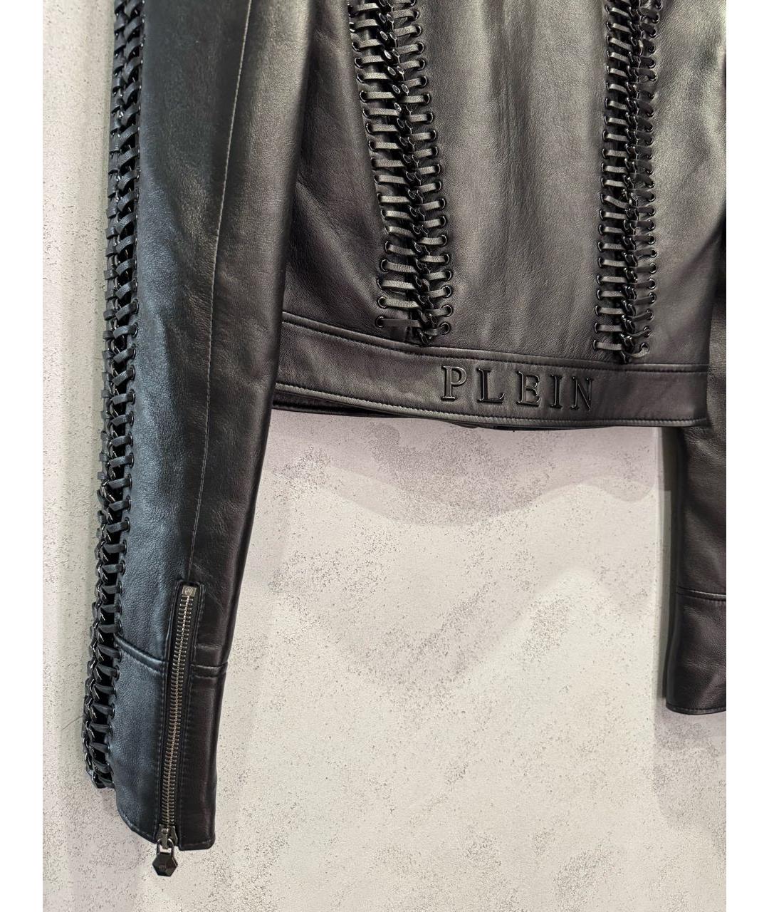 PHILIPP PLEIN Черная кожаная куртка, фото 3