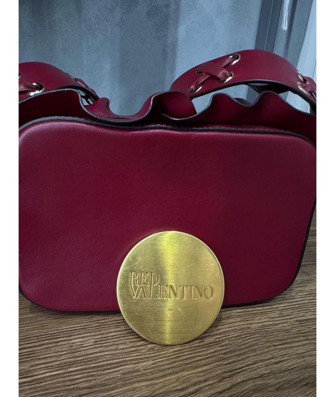 RED VALENTINO Бордовая кожаная сумка через плечо, фото 7