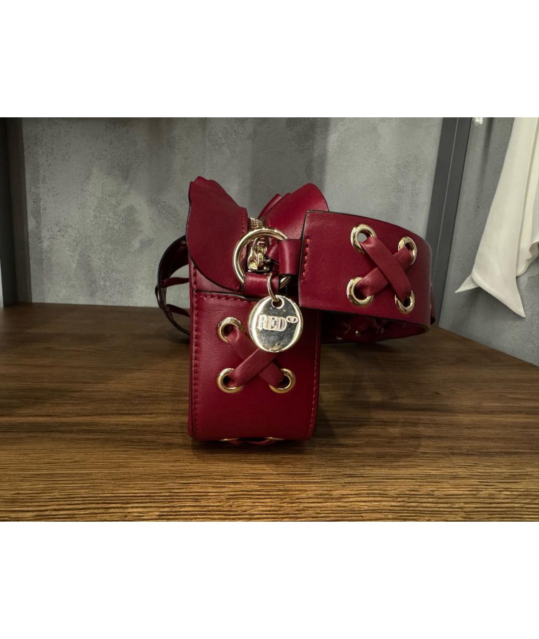 RED VALENTINO Бордовая кожаная сумка через плечо, фото 3