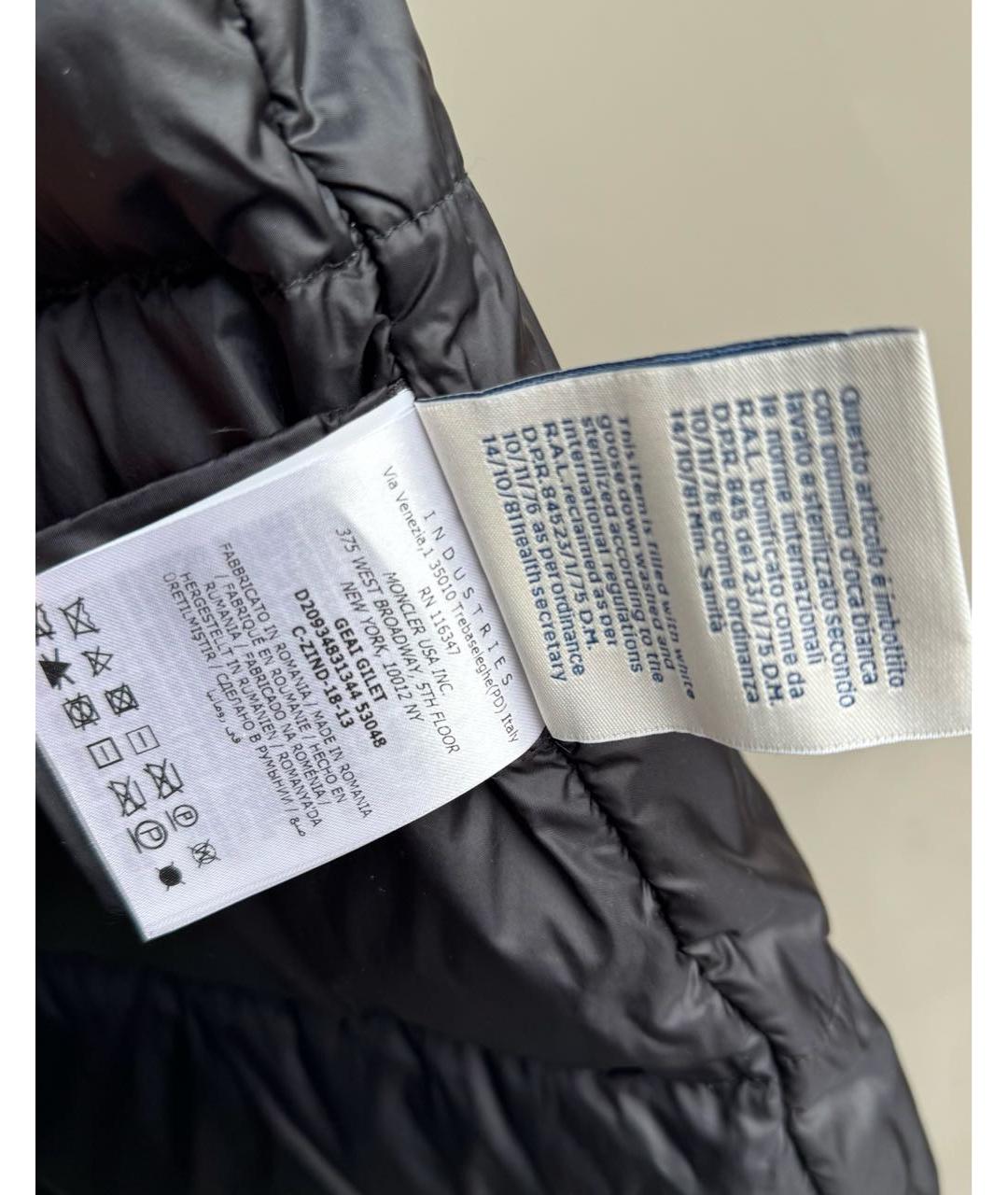 MONCLER Черный жилет, фото 8