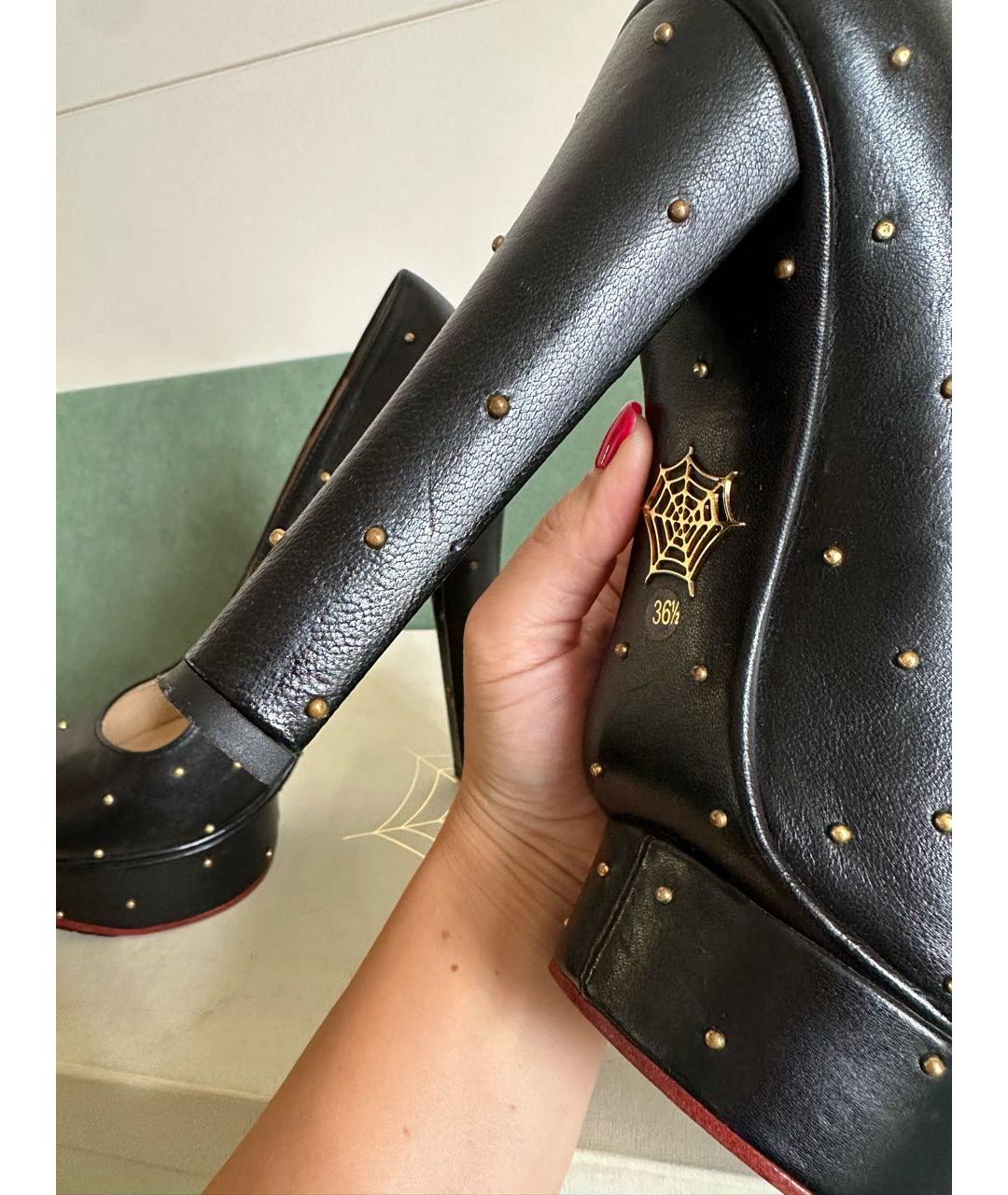 CHARLOTTE OLYMPIA Черные кожаные туфли, фото 6