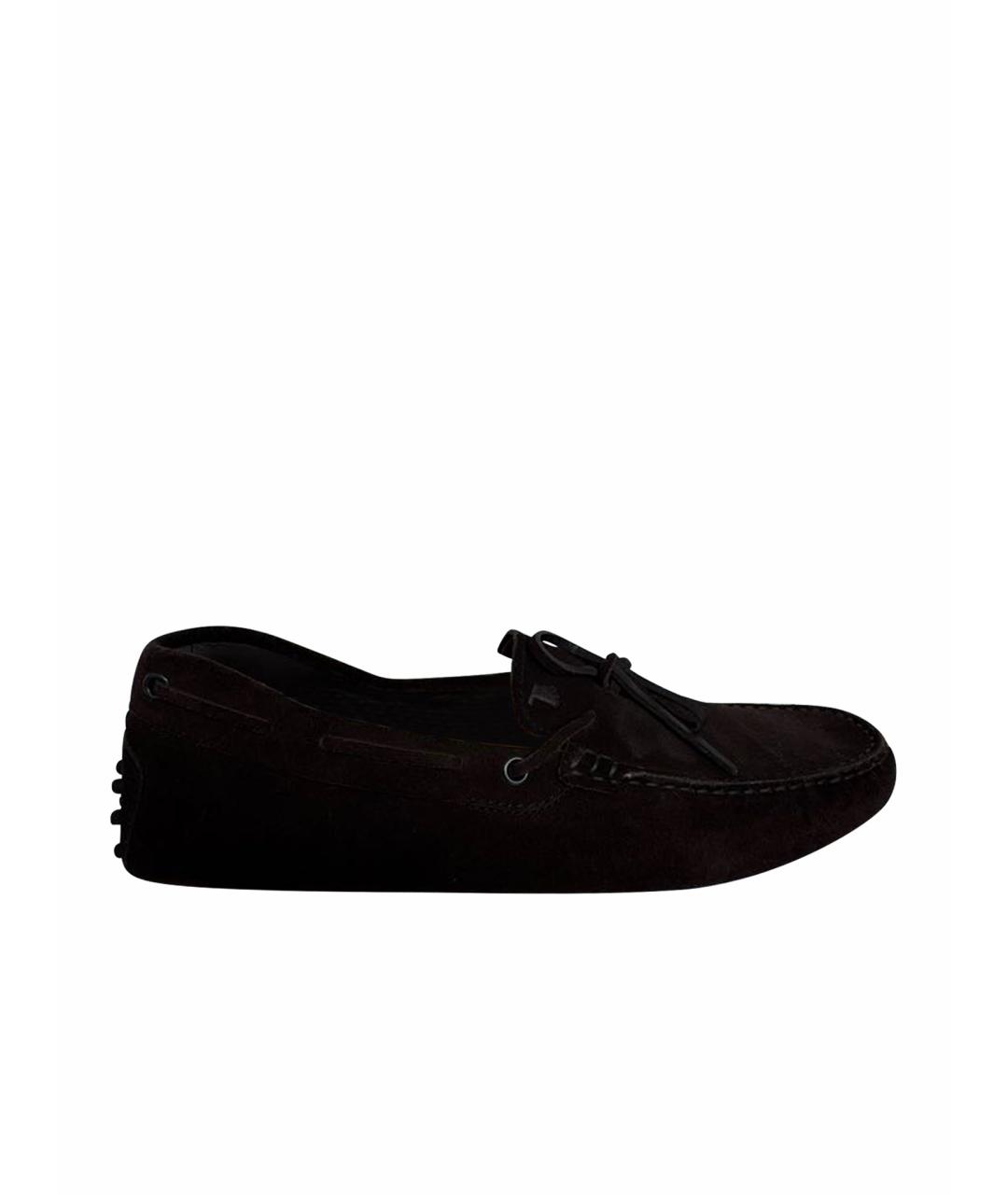 TOD'S Коричневые замшевые мокасины, фото 1