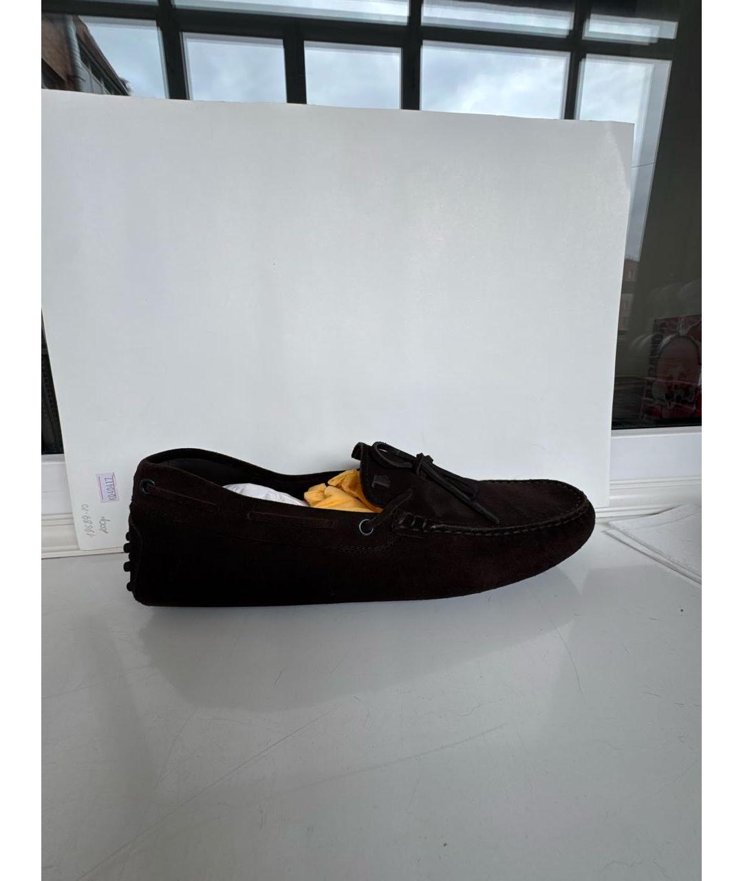 TOD'S Коричневые замшевые мокасины, фото 9