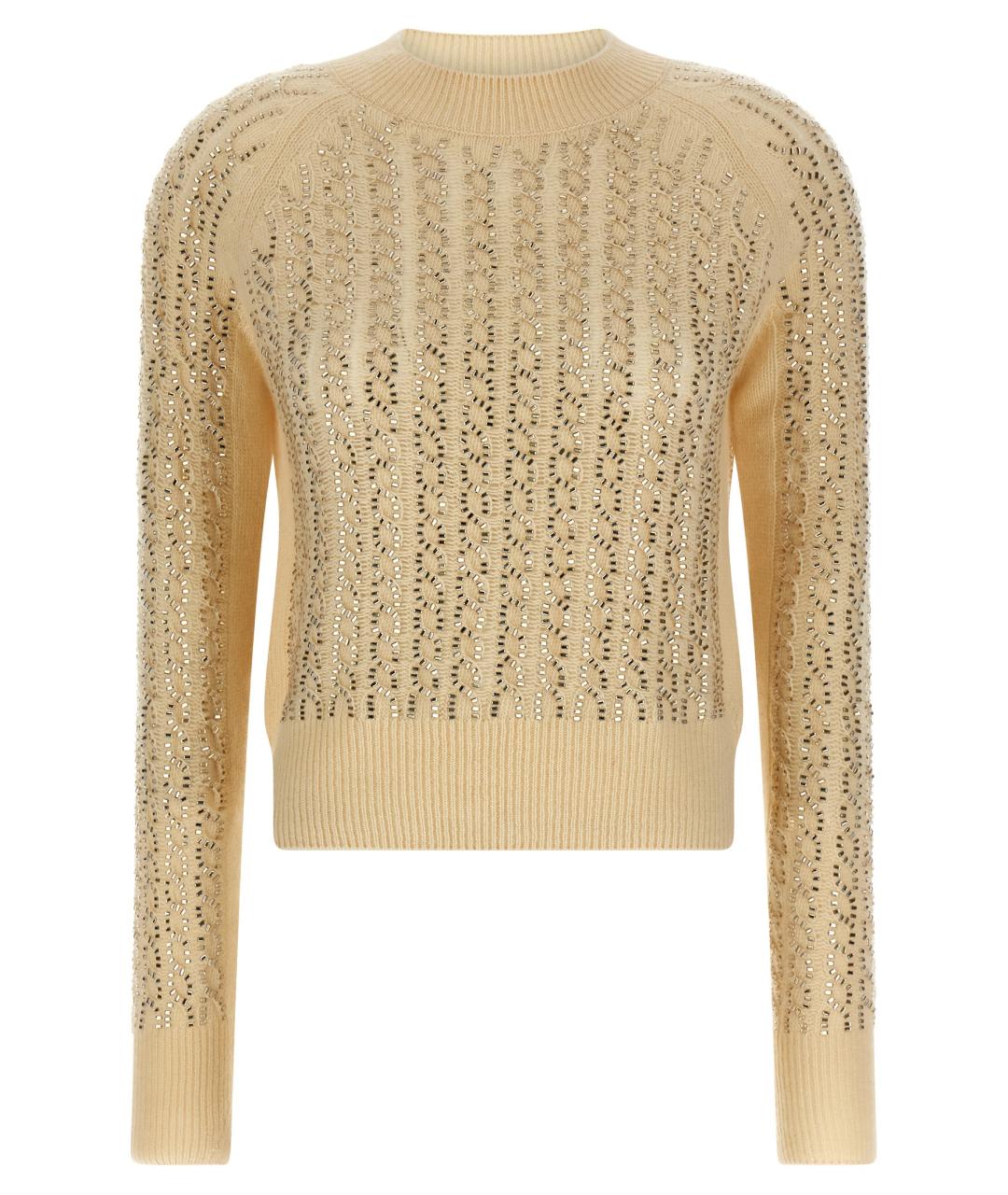 ERMANNO SCERVINO Бежевый шерстяной джемпер / свитер, фото 1