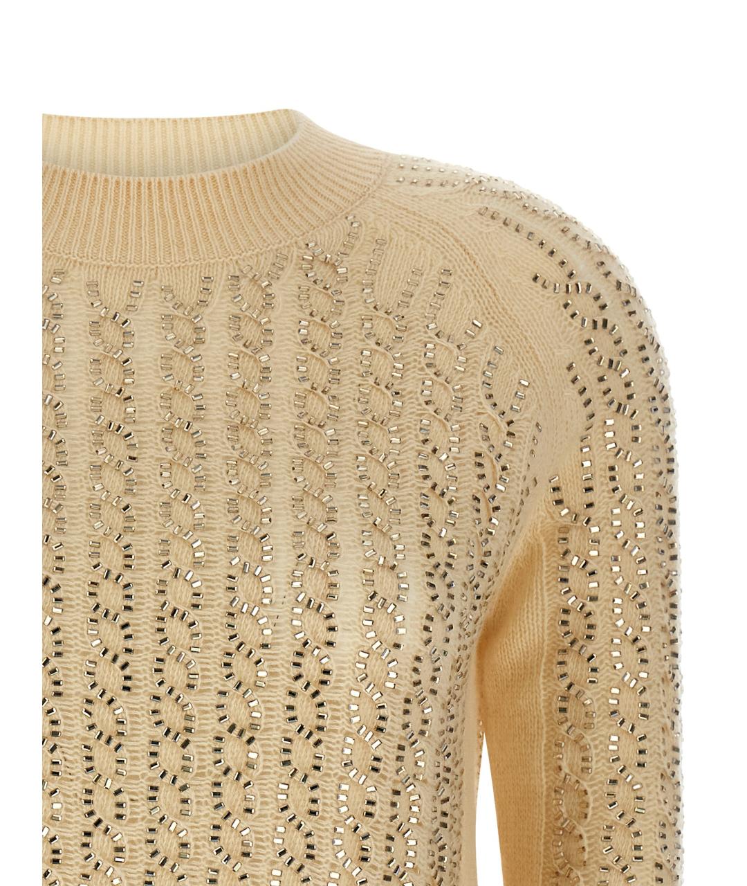 ERMANNO SCERVINO Бежевый шерстяной джемпер / свитер, фото 3