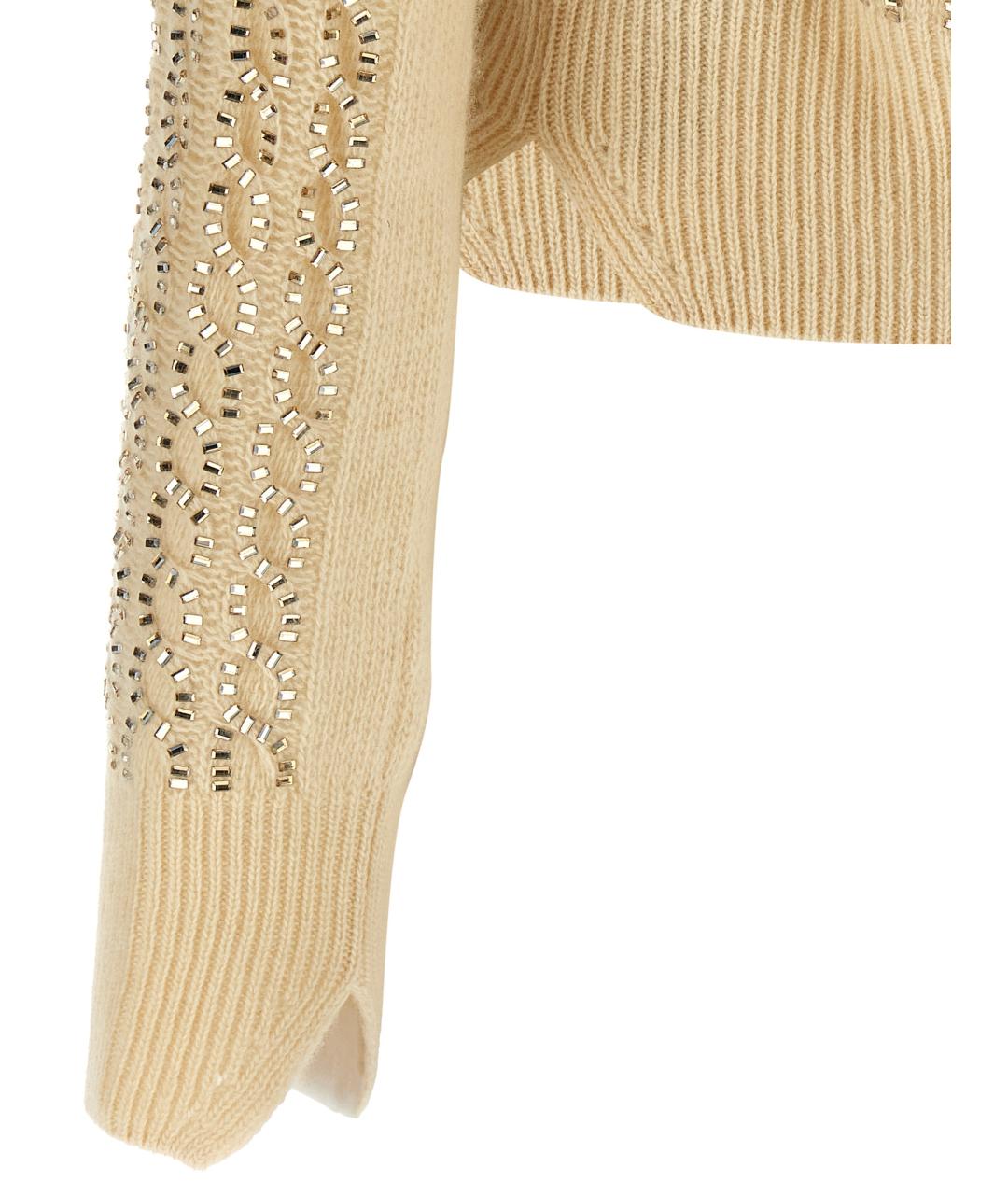 ERMANNO SCERVINO Бежевый шерстяной джемпер / свитер, фото 4