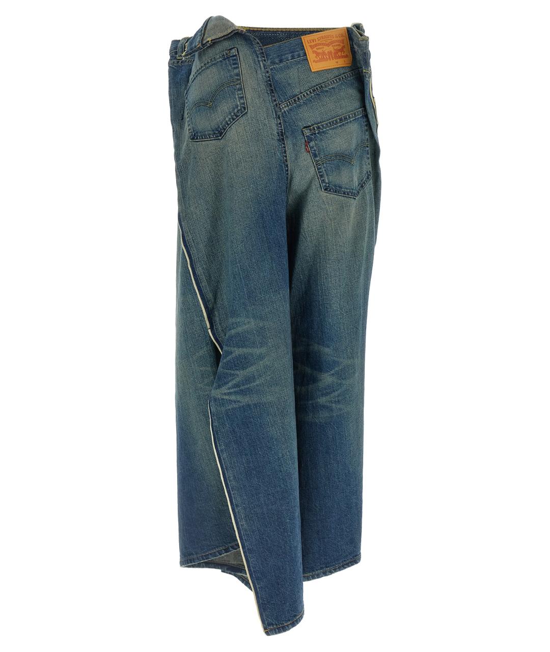 JUNYA WATANABE Синие хлопковые прямые джинсы, фото 2