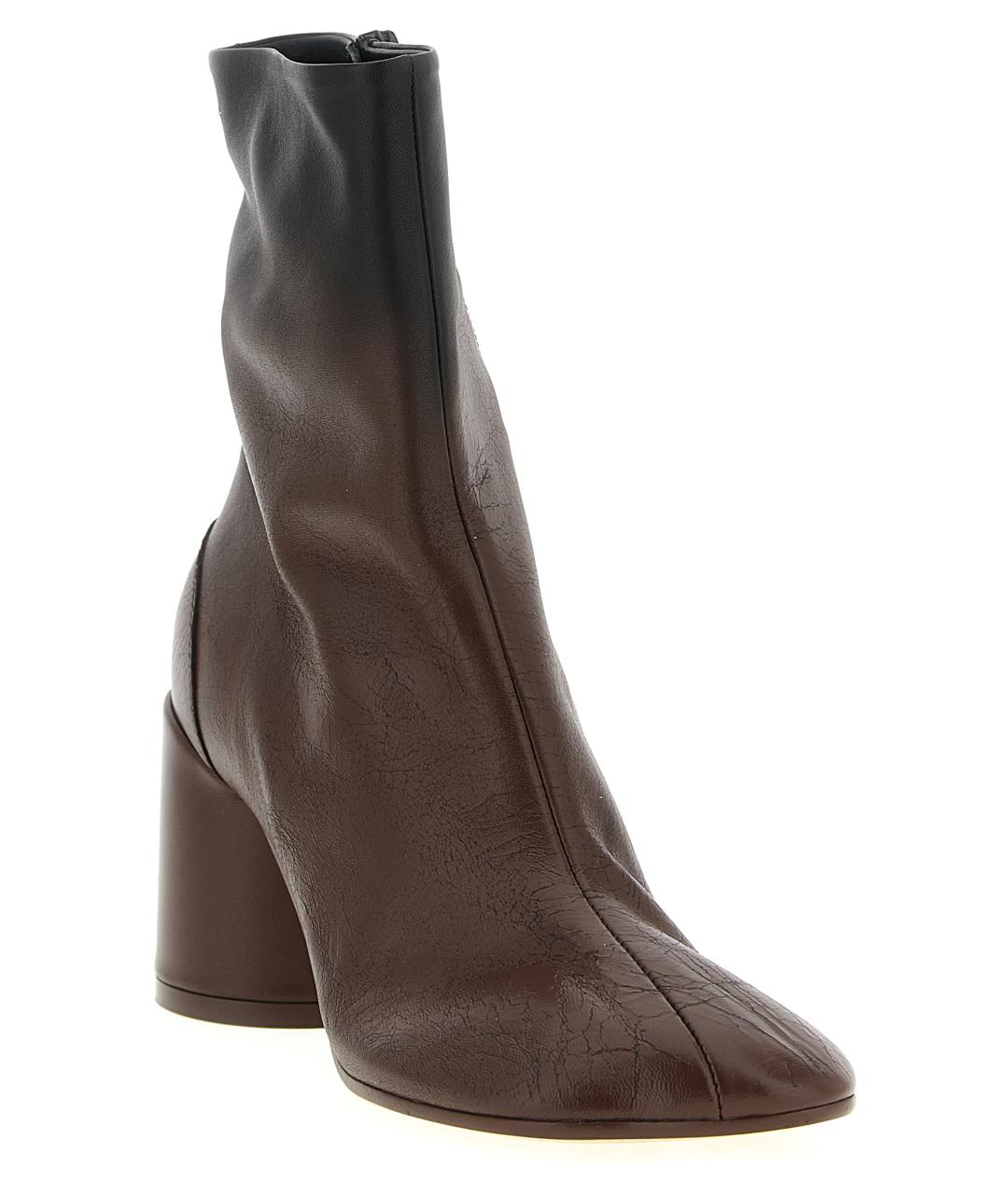 MM6 MAISON MARGIELA Коричневые кожаные ботильоны, фото 2