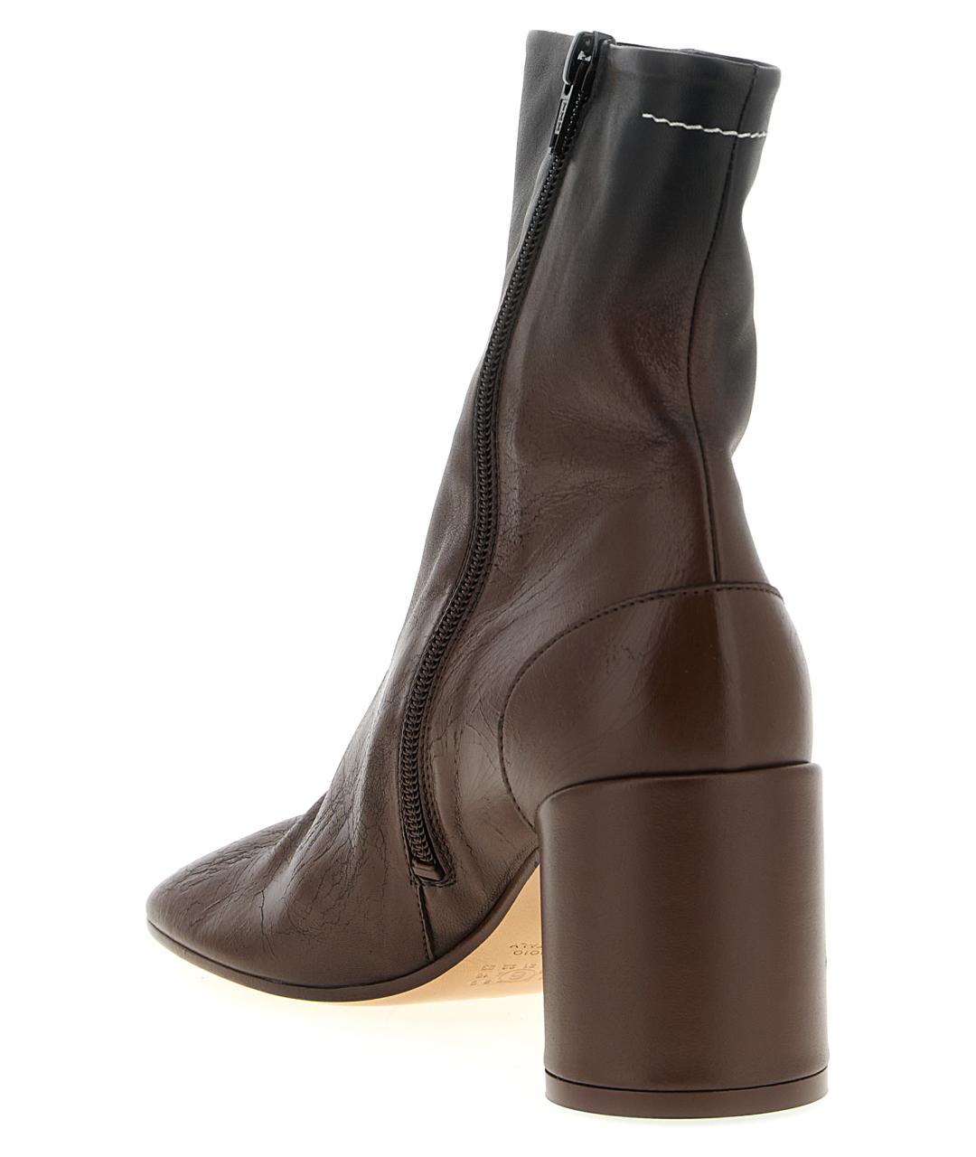 MM6 MAISON MARGIELA Коричневые кожаные ботильоны, фото 3