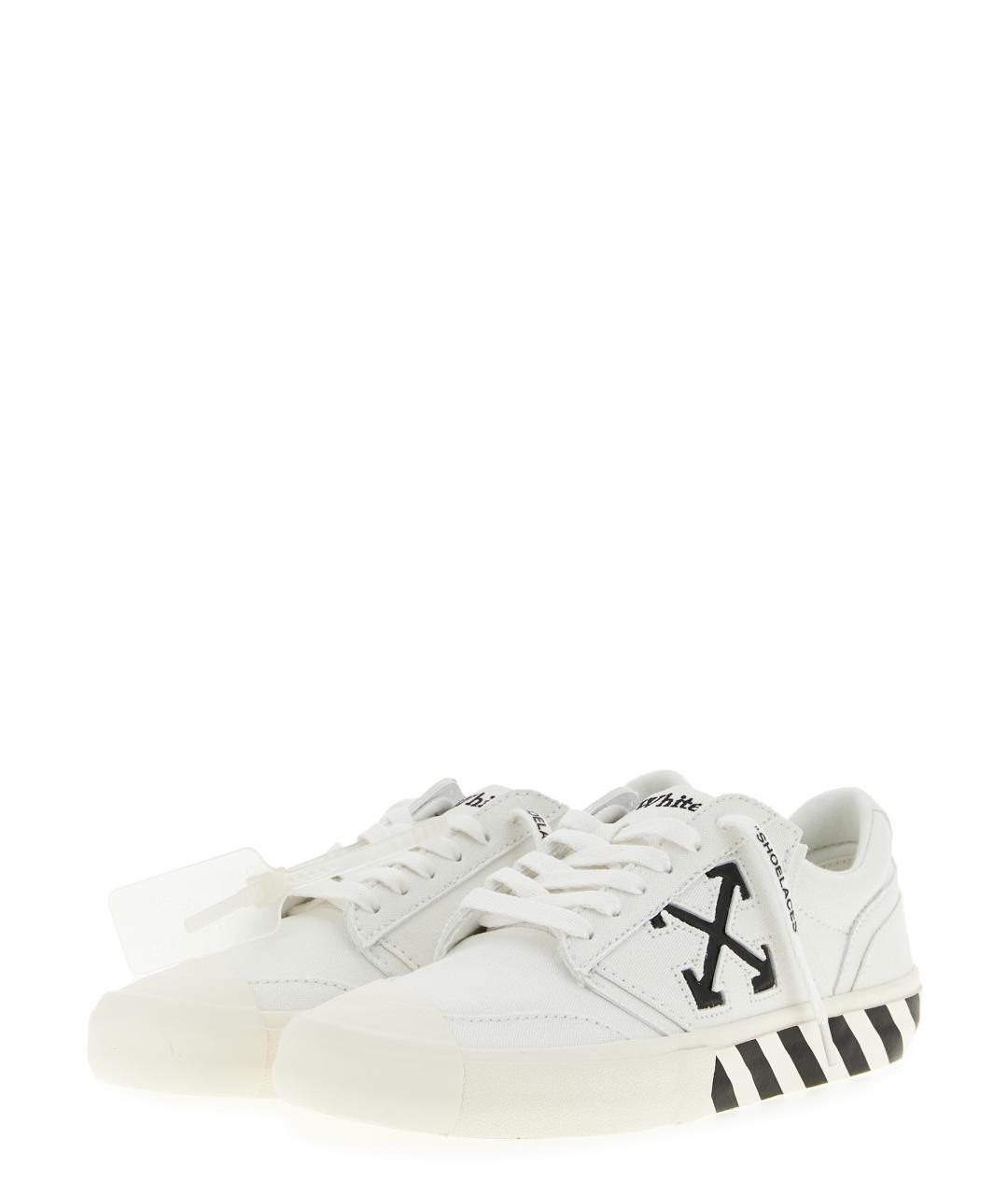 OFF-WHITE Белые текстильные низкие кроссовки / кеды, фото 2