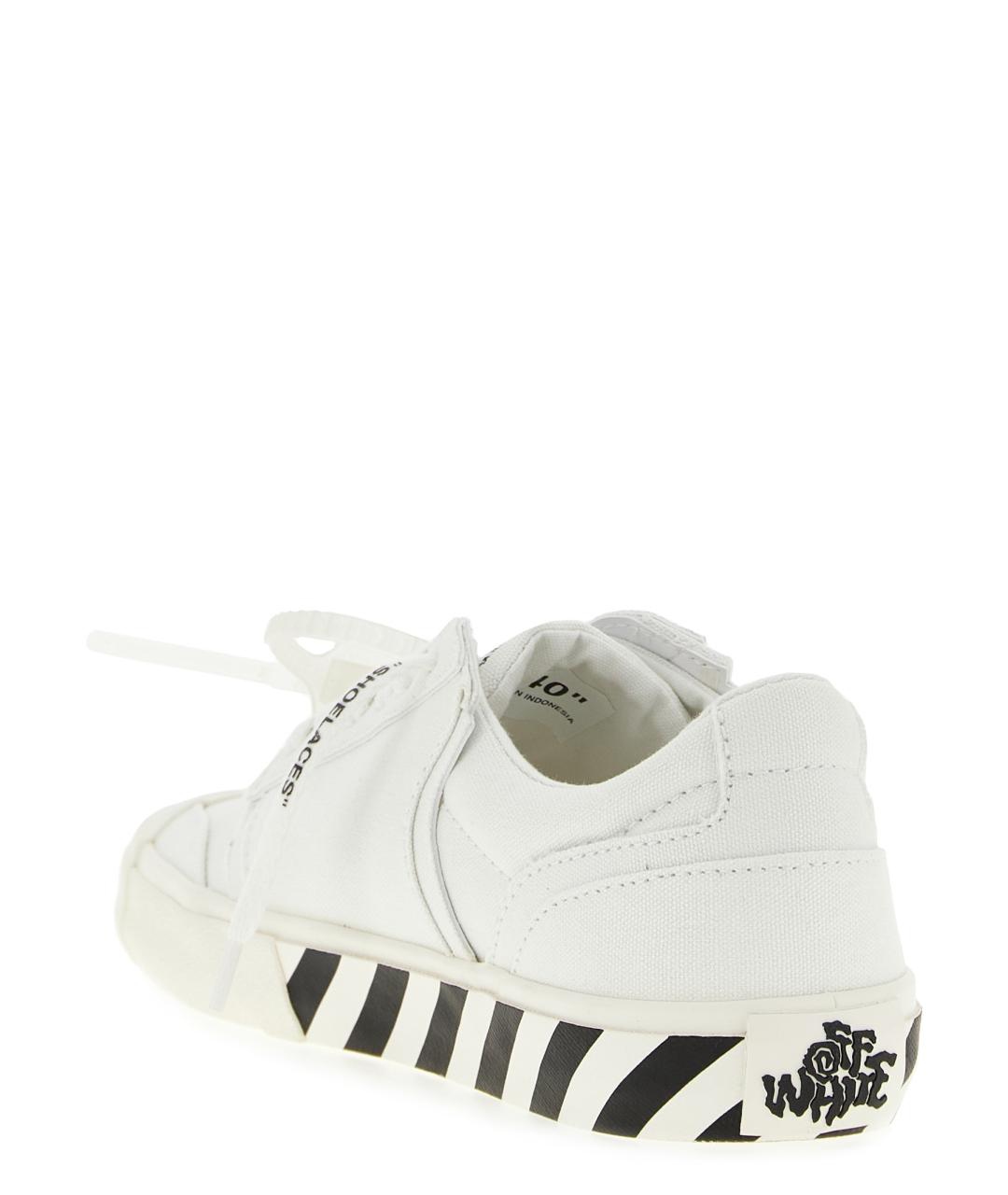 OFF-WHITE Белые текстильные низкие кроссовки / кеды, фото 4