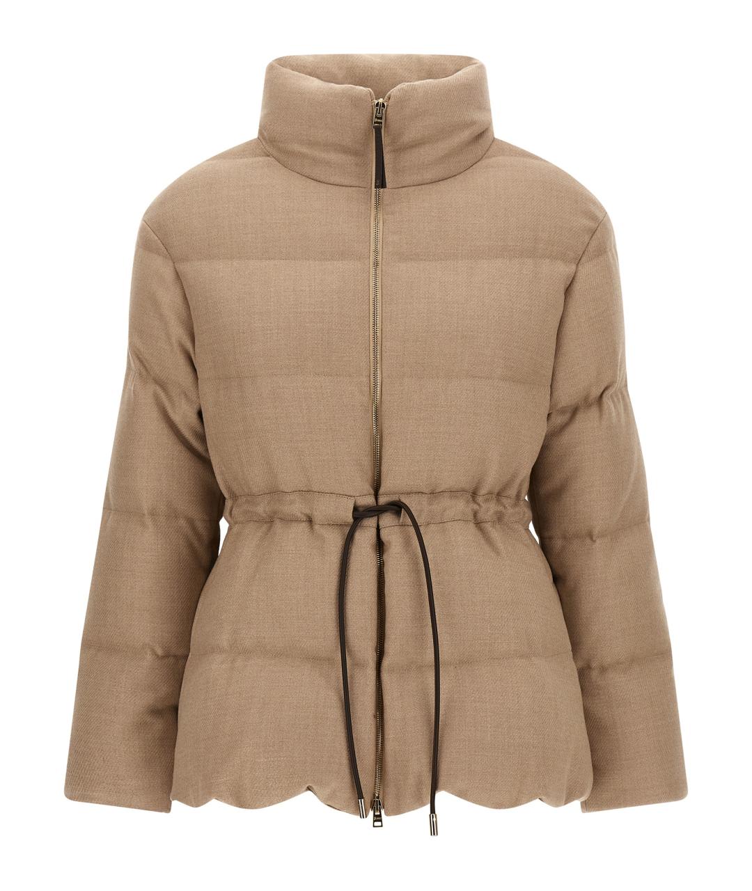 HERNO Бежевый шерстяной пуховик, фото 1