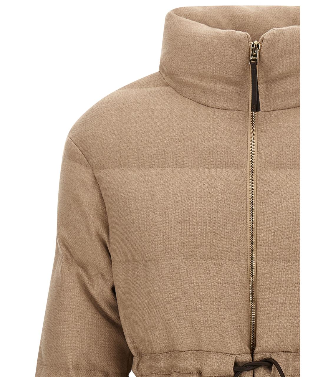 HERNO Бежевый шерстяной пуховик, фото 3